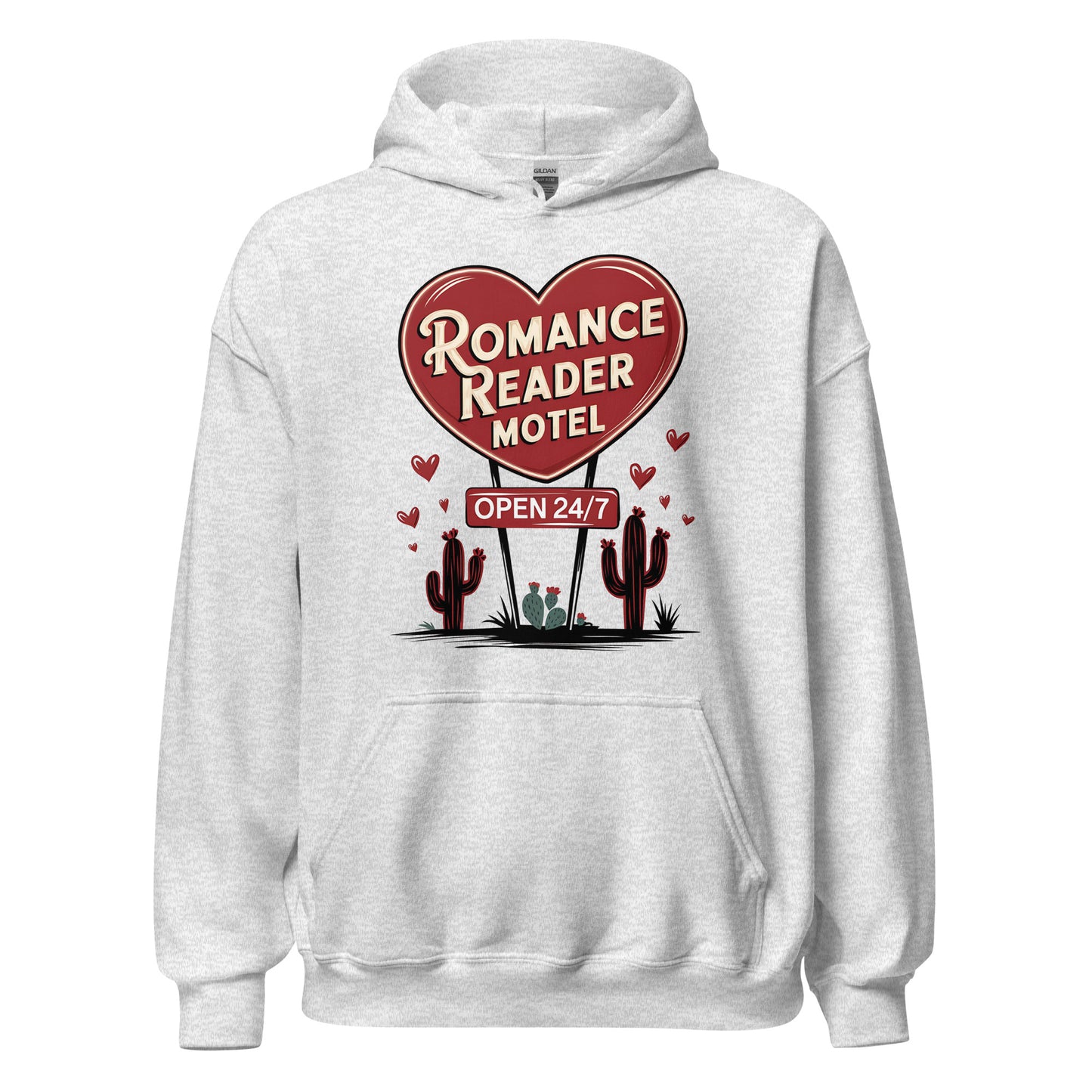 Romance Reader Motel - Valentine’s Day Hoodie - The Perfect Blend of Comfort and Style - Occasion Nation Studio