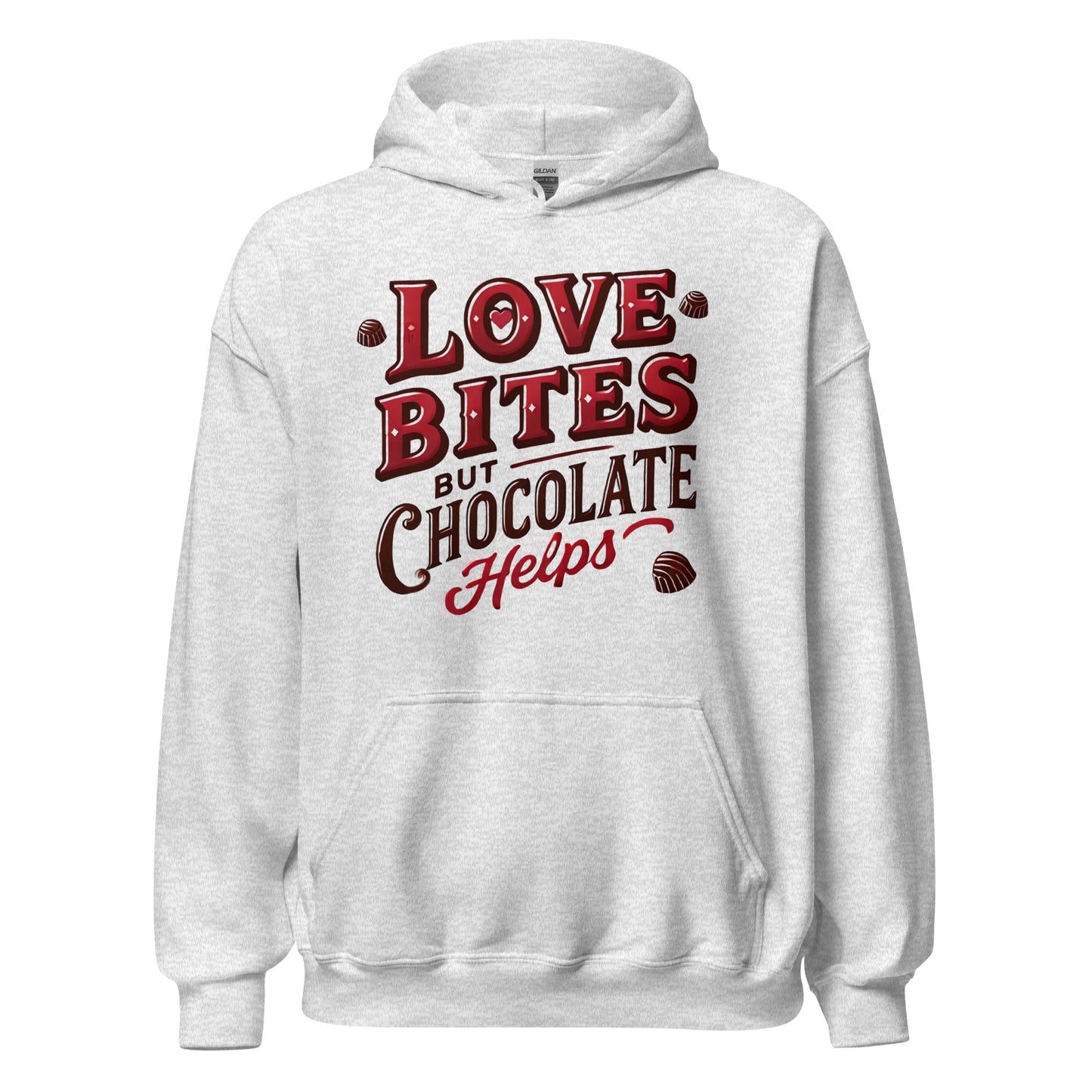 Love Bites but Chocolate helps - Valentine’s Day Hoodie – Celebrate Love in Style - Occasion Nation Studio