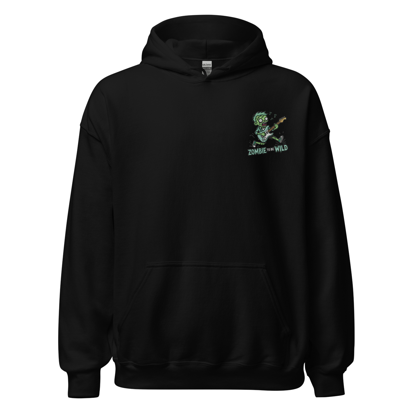 Unisex Halloween Embroidered Hoodie – "Zombie To Be Wild!" – Fun Zombie Halloween Hoodie - Occasion Nation Studio