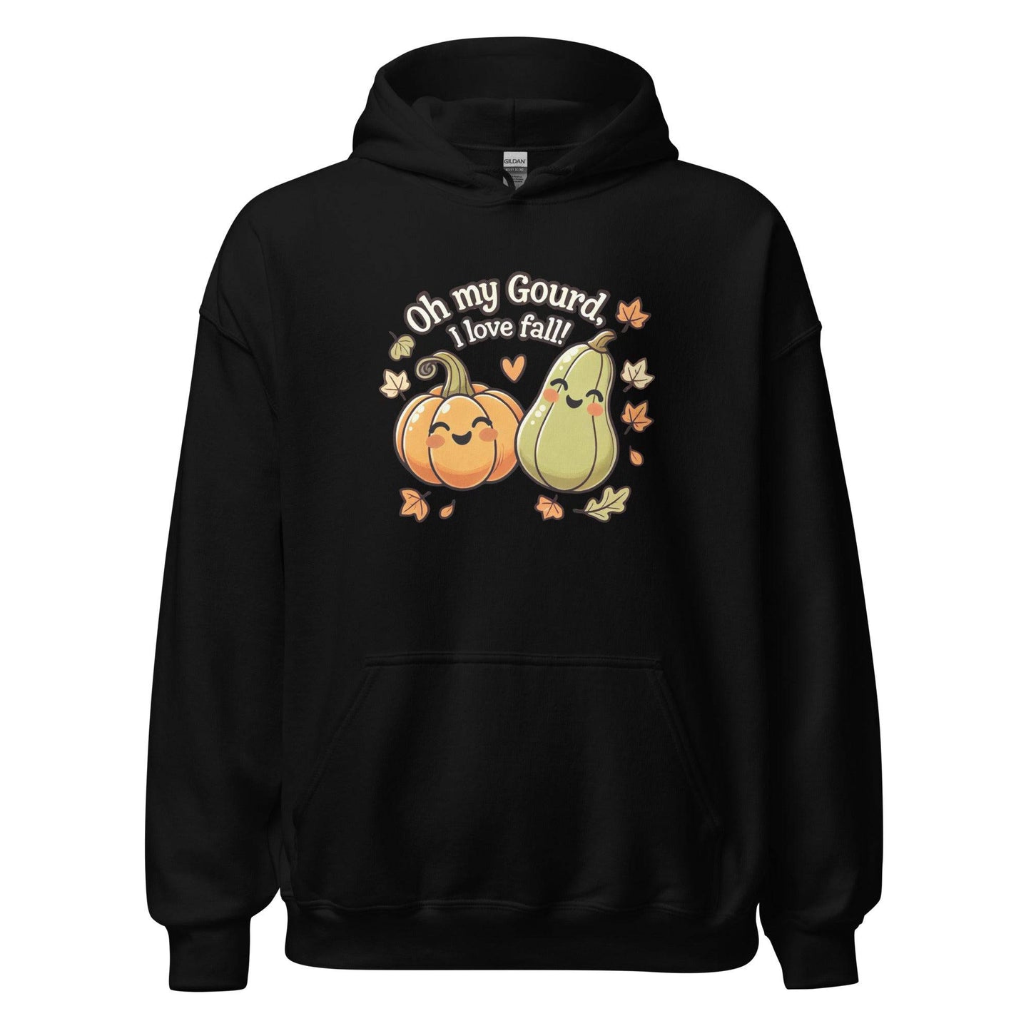 Unisex Fall Printed Hoodie – "Oh My Gourd, I Love Fall" – Cozy Fall Hoodie for Autumn Lovers - Occasion Nation Studio