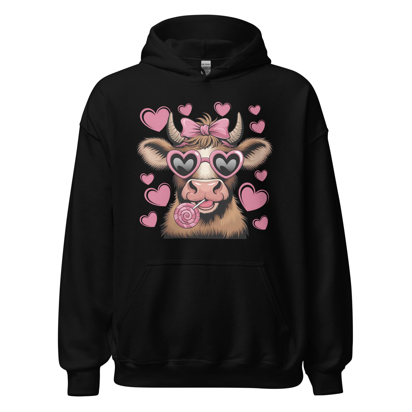 Love Highland Pink - Cozy Valentine’s Day Hoodie - Romantic Designs for 2025 - Occasion Nation Studio