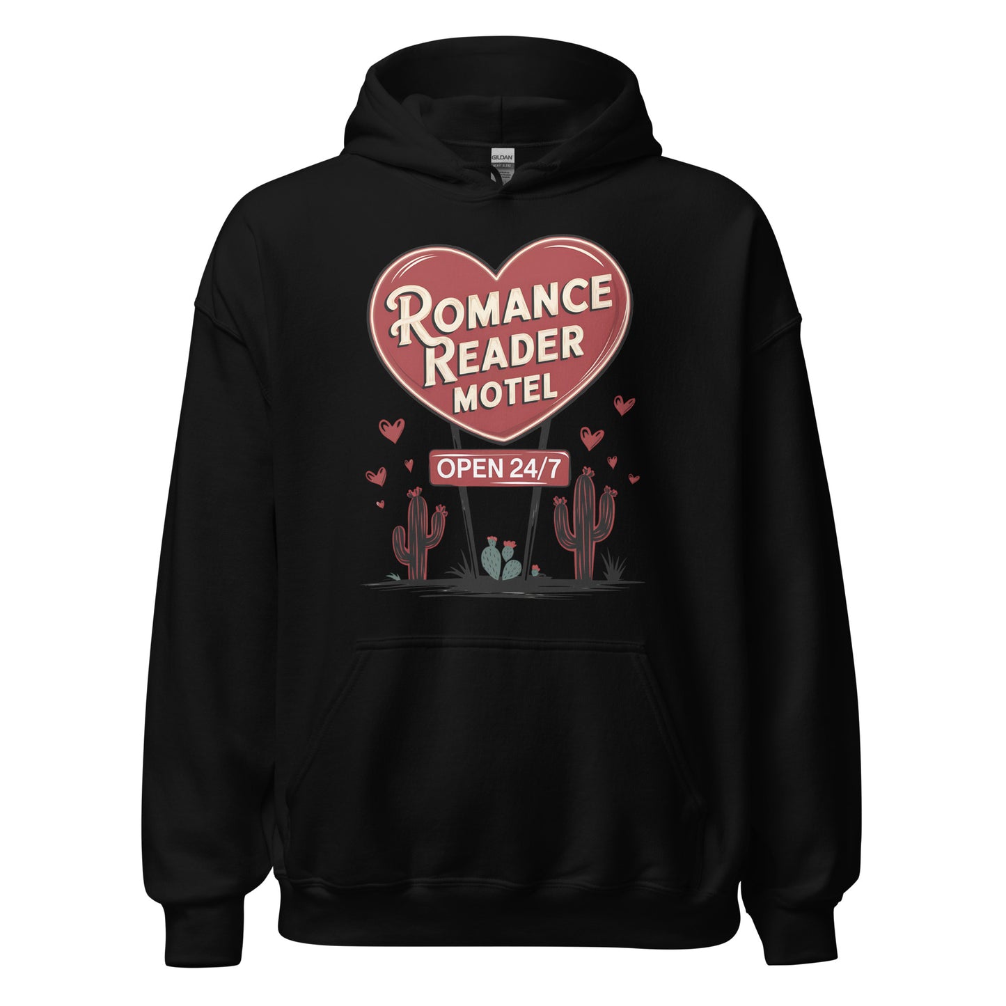 Romance Reader Motel - Valentine’s Day Hoodie - The Perfect Blend of Comfort and Style - Occasion Nation Studio