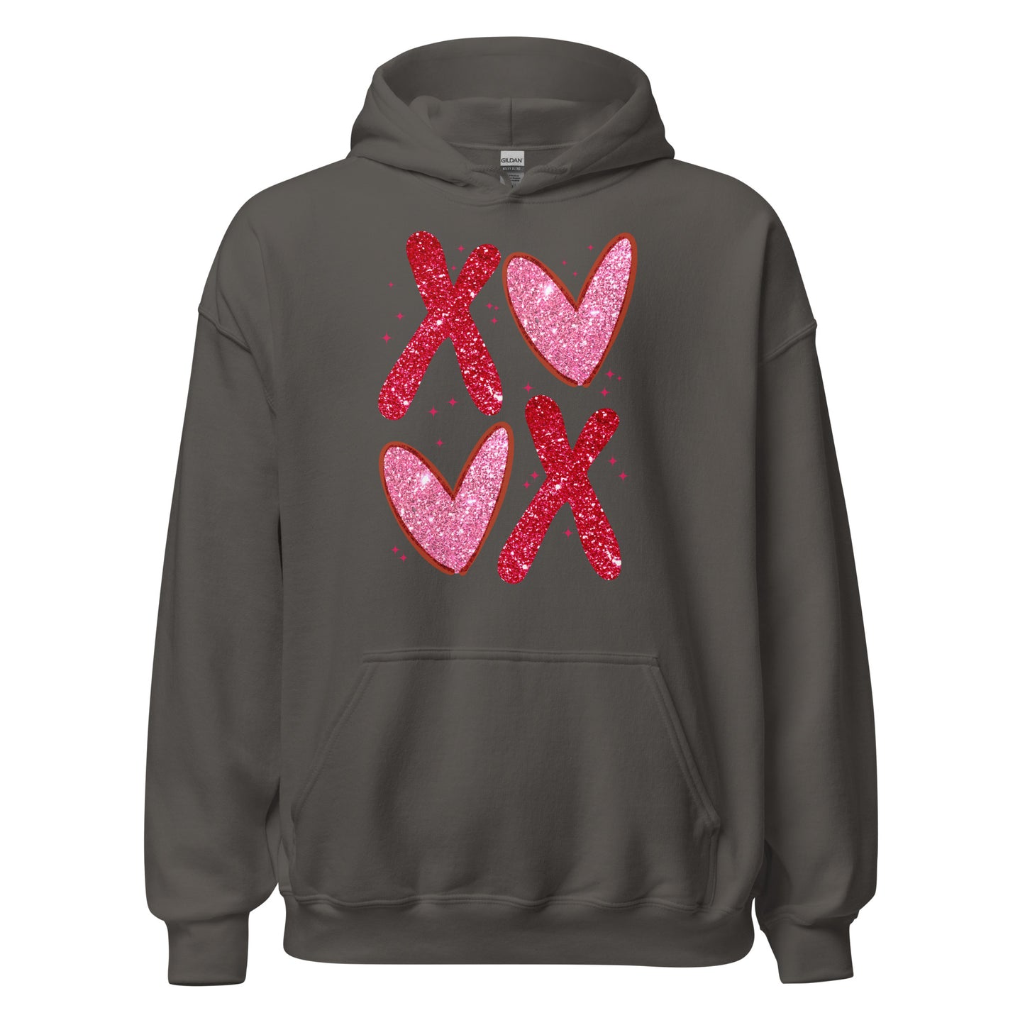 XOXO Pink Glitter - Valentine’s Day Hoodie – The Perfect Blend of Comfort and Style - Occasion Nation Studio