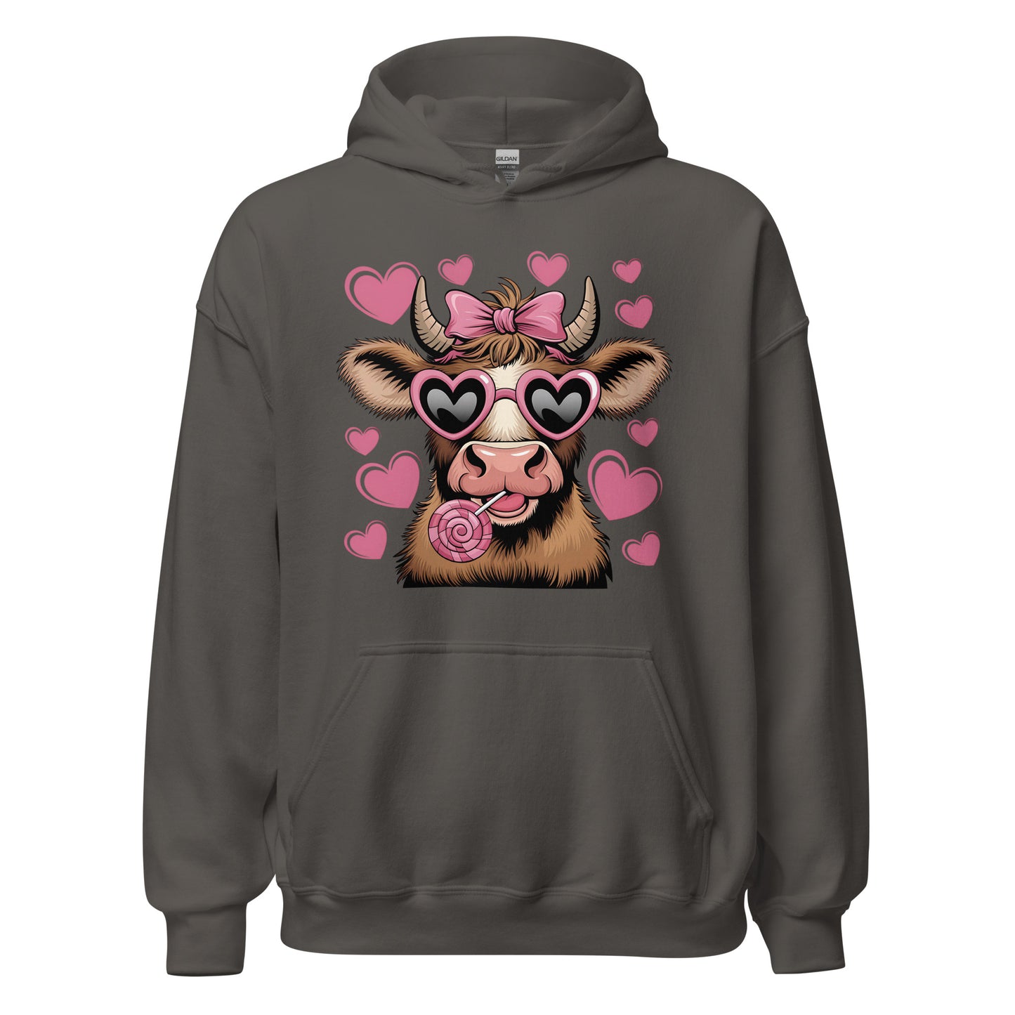 Love Highland Pink - Cozy Valentine’s Day Hoodie - Romantic Designs for 2025 - Occasion Nation Studio