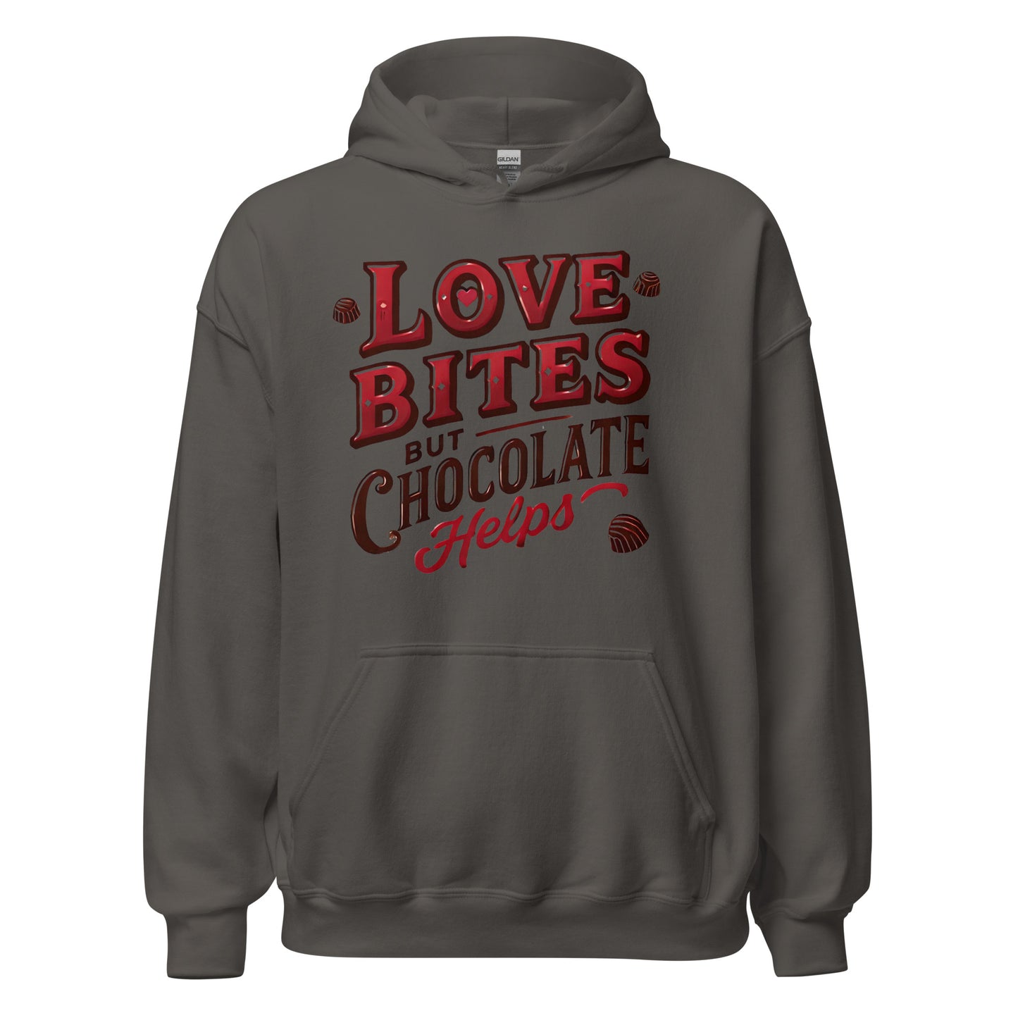 Love Bites but Chocolate helps - Valentine’s Day Hoodie – Celebrate Love in Style - Occasion Nation Studio