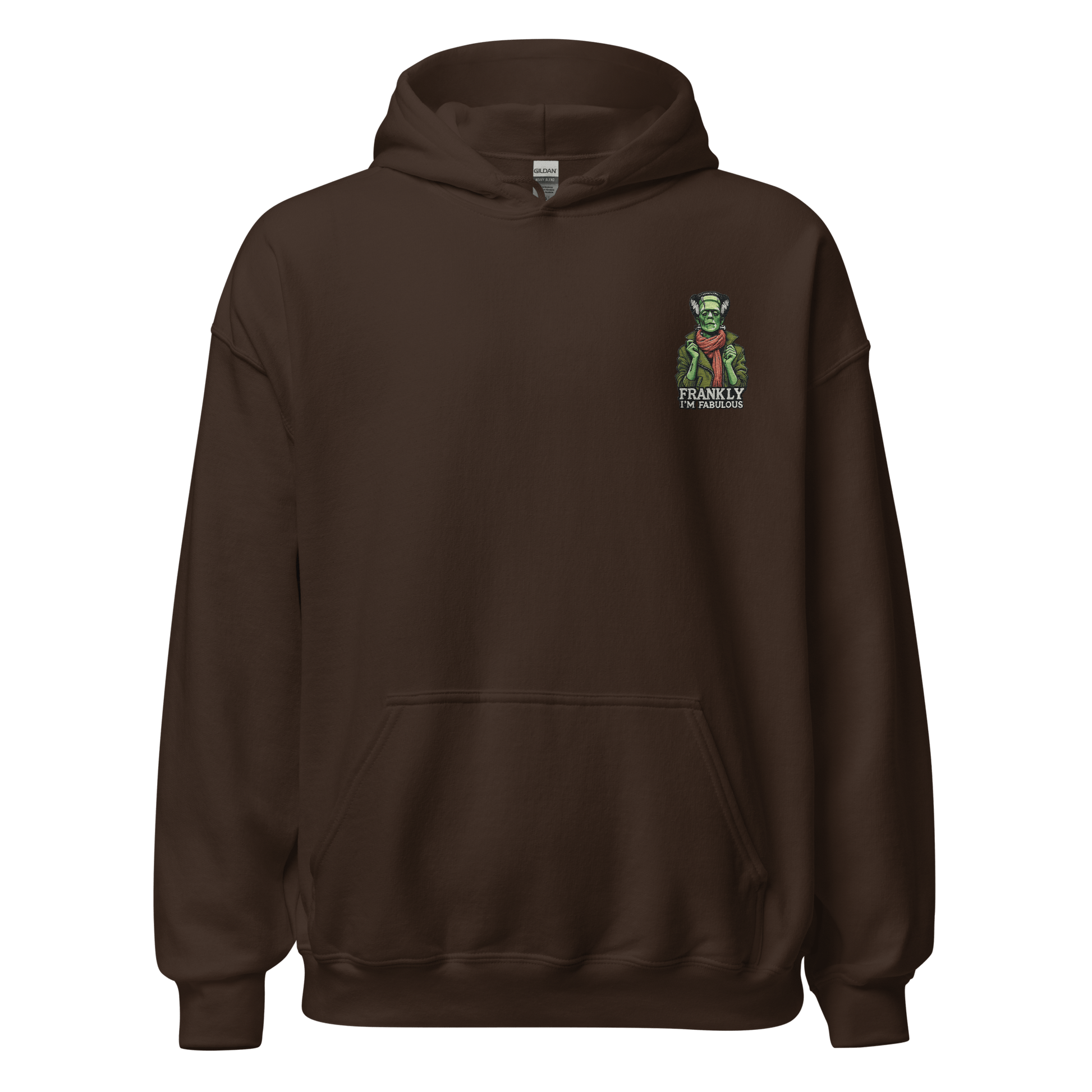 Unisex, Halloween Embroidered Hoodie – "Frankly, I'm Fabulous!" – Frankenstein Halloween Hoodie - Occasion Nation Studio