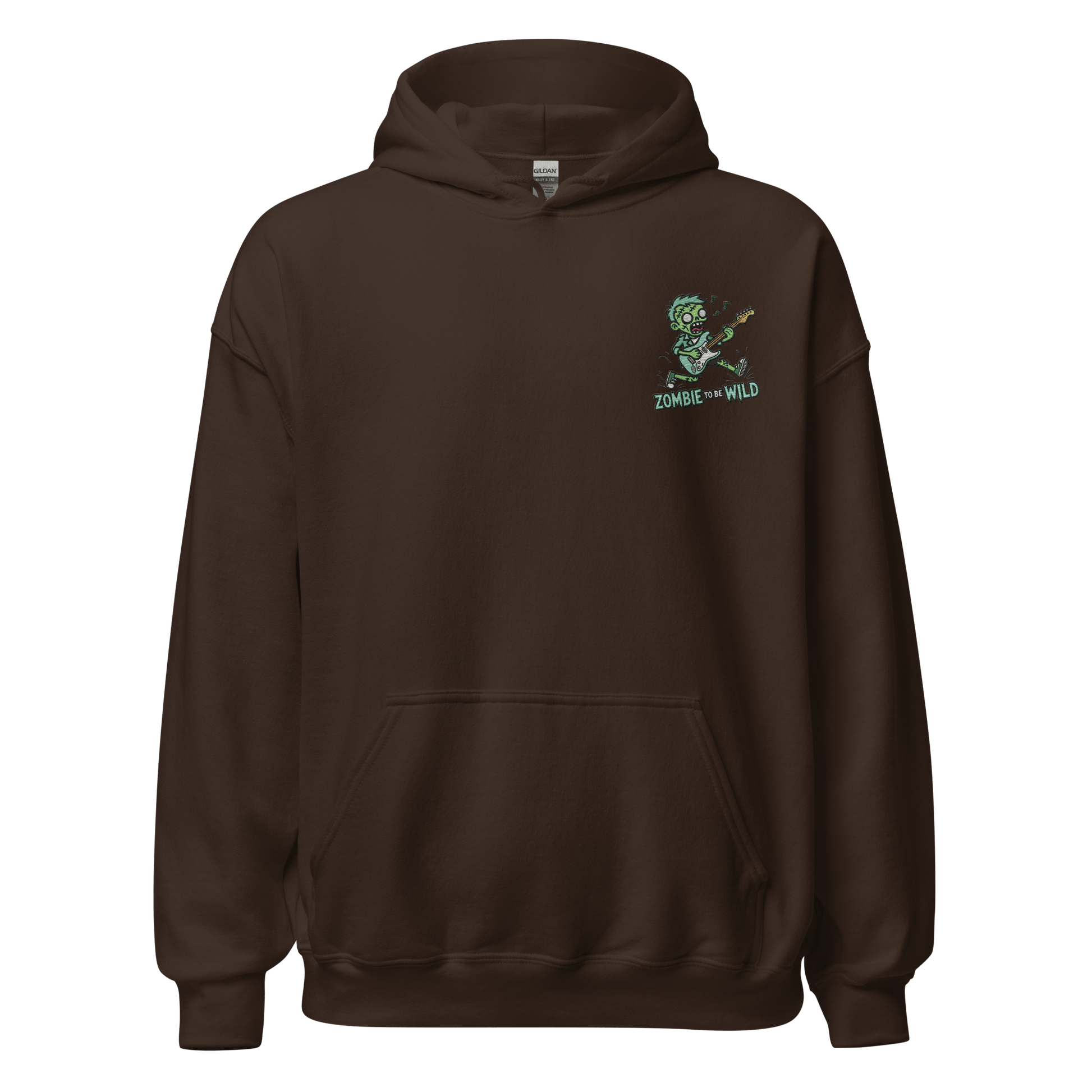 Unisex Halloween Embroidered Hoodie – "Zombie To Be Wild!" – Fun Zombie Halloween Hoodie - Occasion Nation Studio