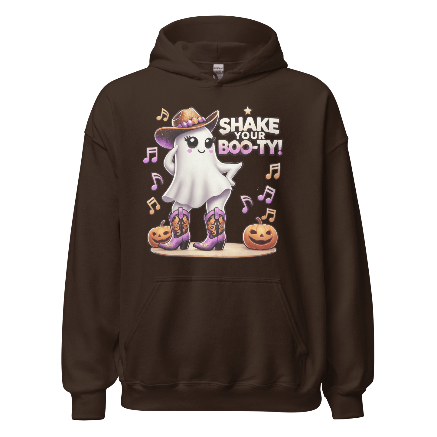 Unisex Halloween Printed Hoodie – "Shake Your Boo-Ty!" – Fun Ghost Halloween Hoodie - Occasion Nation Studio