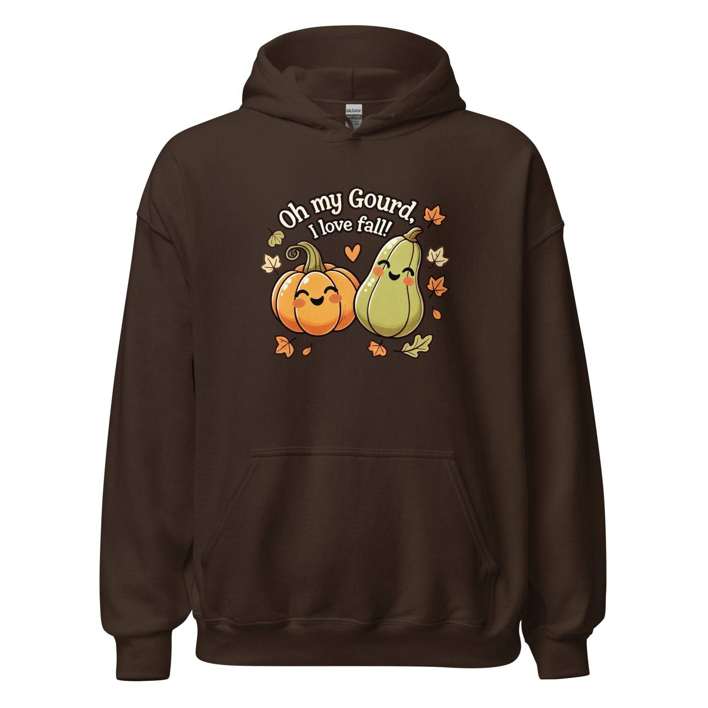 Unisex Fall Printed Hoodie – "Oh My Gourd, I Love Fall" – Cozy Fall Hoodie for Autumn Lovers - Occasion Nation Studio