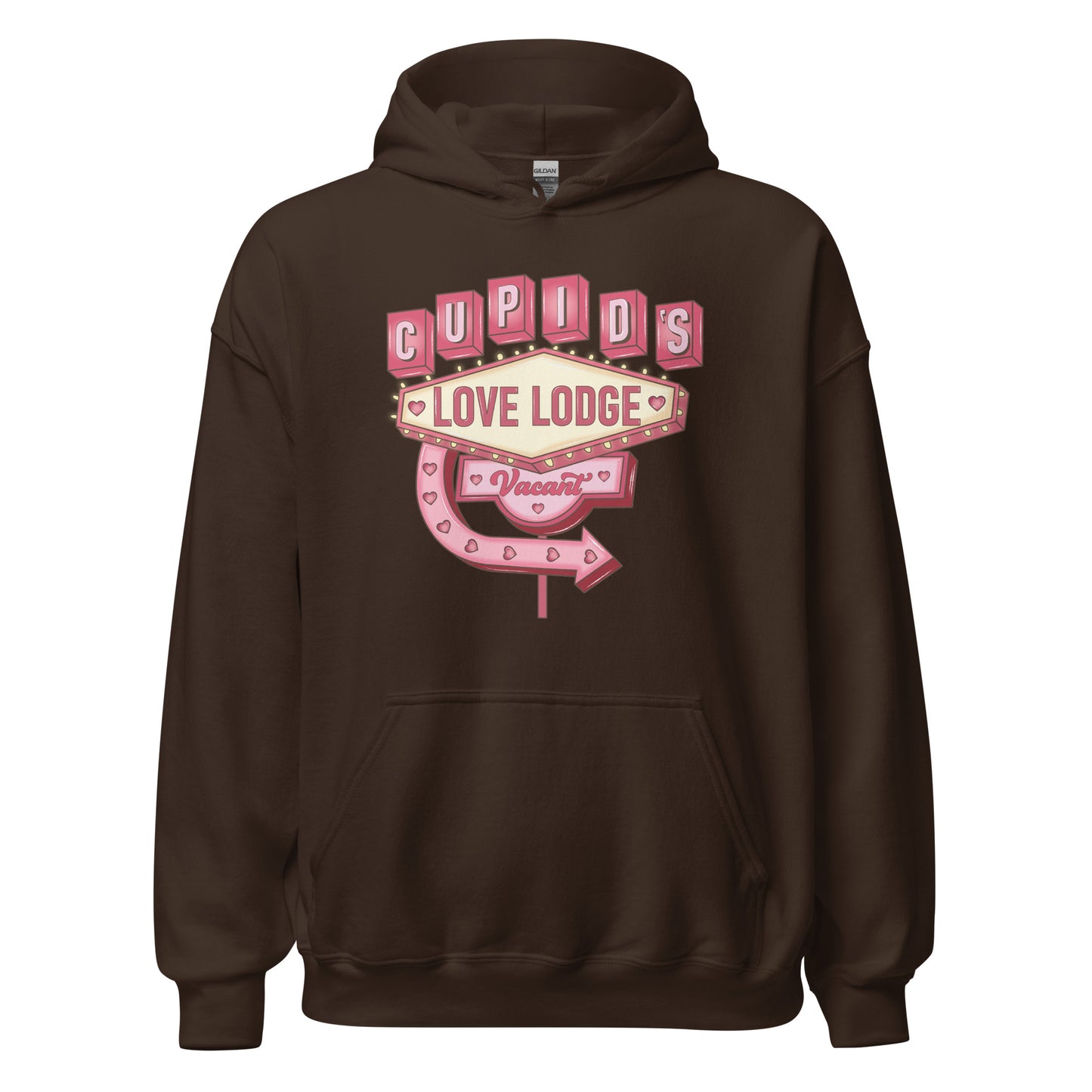 Cupid’s Love Lodge -  Cozy Valentine’s Day Hoodie - Romantic Designs for 2025 - Occasion Nation Studio