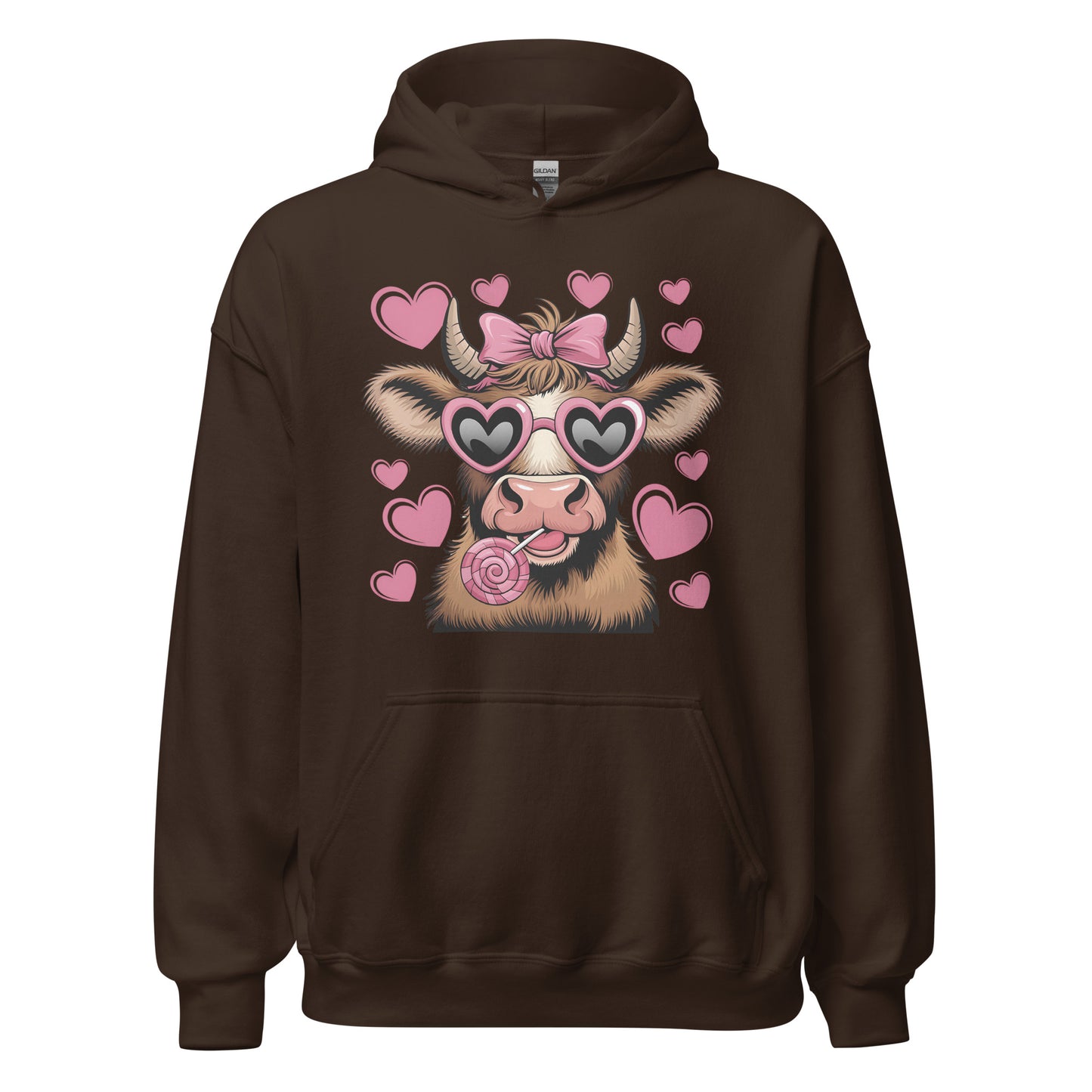 Love Highland Pink - Cozy Valentine’s Day Hoodie - Romantic Designs for 2025 - Occasion Nation Studio