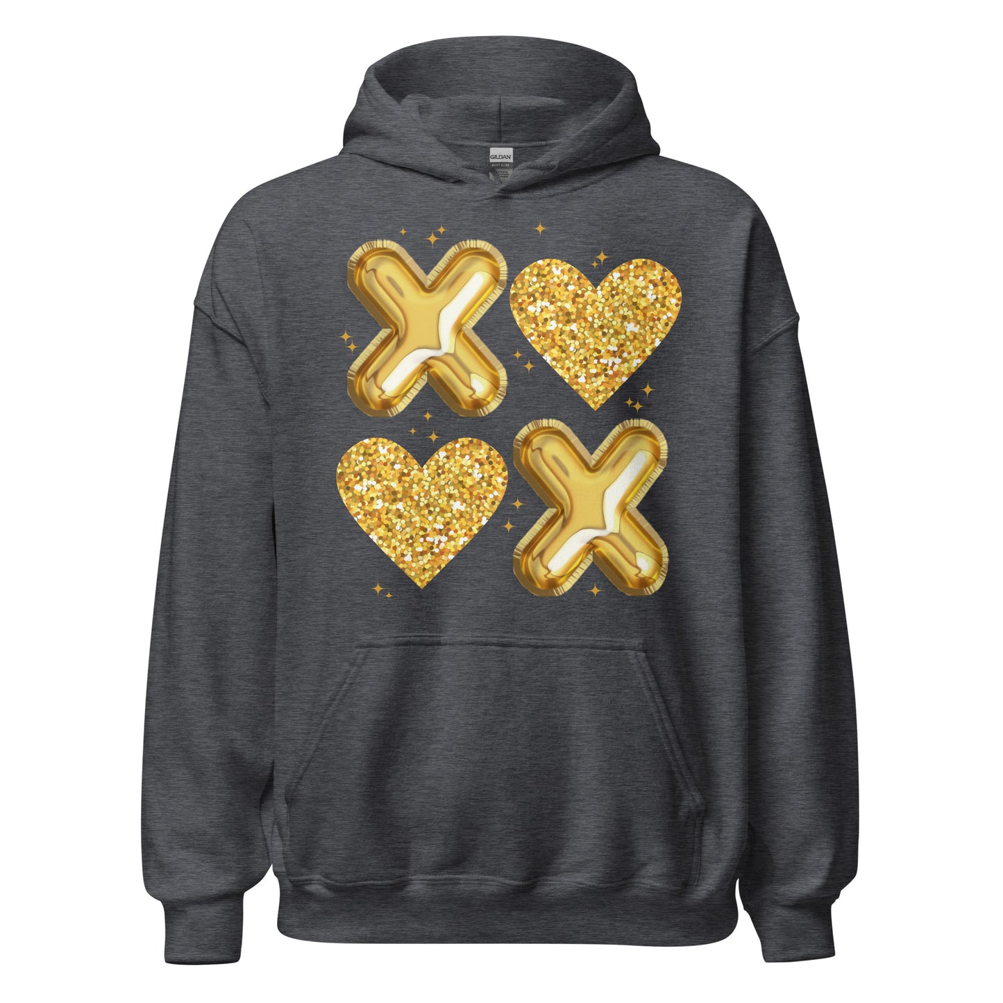 XOXO Gold - Cozy Valentine’s Day Hoodie – Romantic Designs for 2025 - Occasion Nation Studio