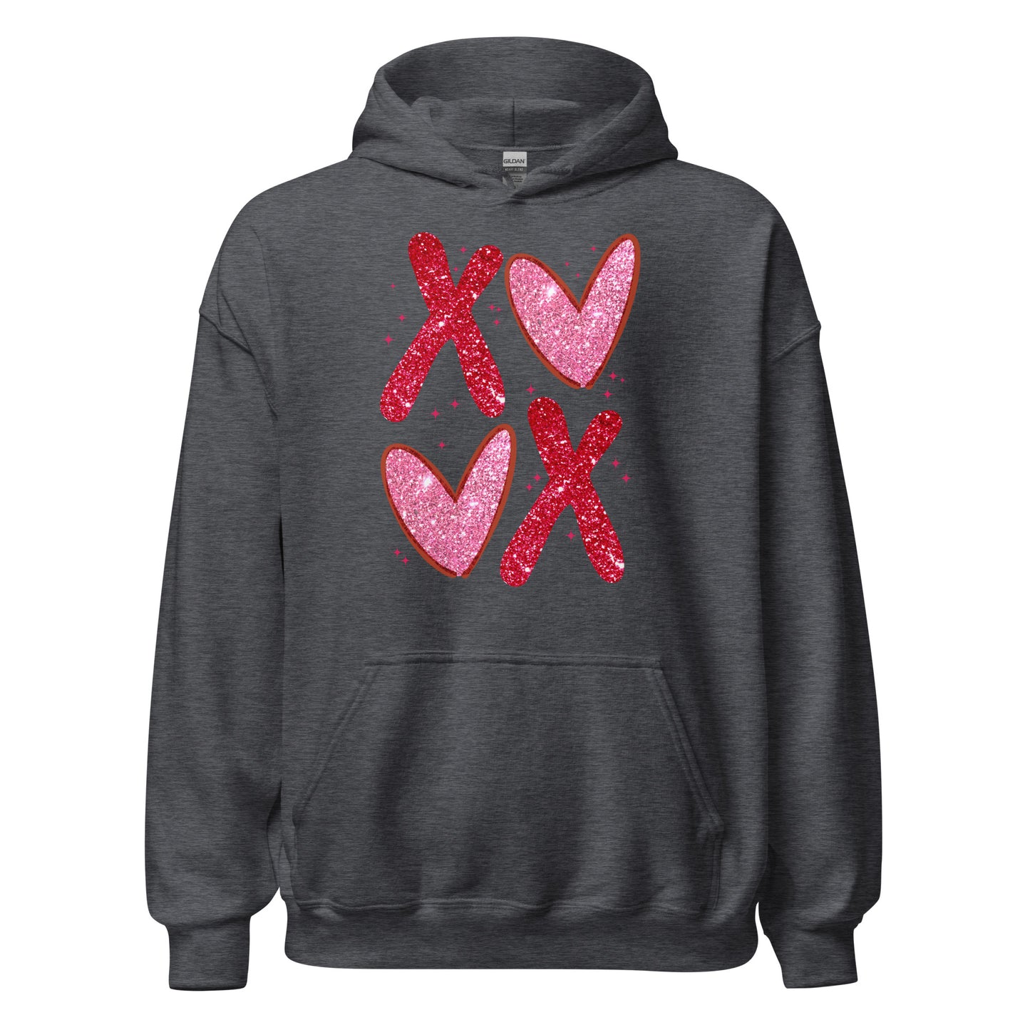 XOXO Pink Glitter - Valentine’s Day Hoodie – The Perfect Blend of Comfort and Style - Occasion Nation Studio