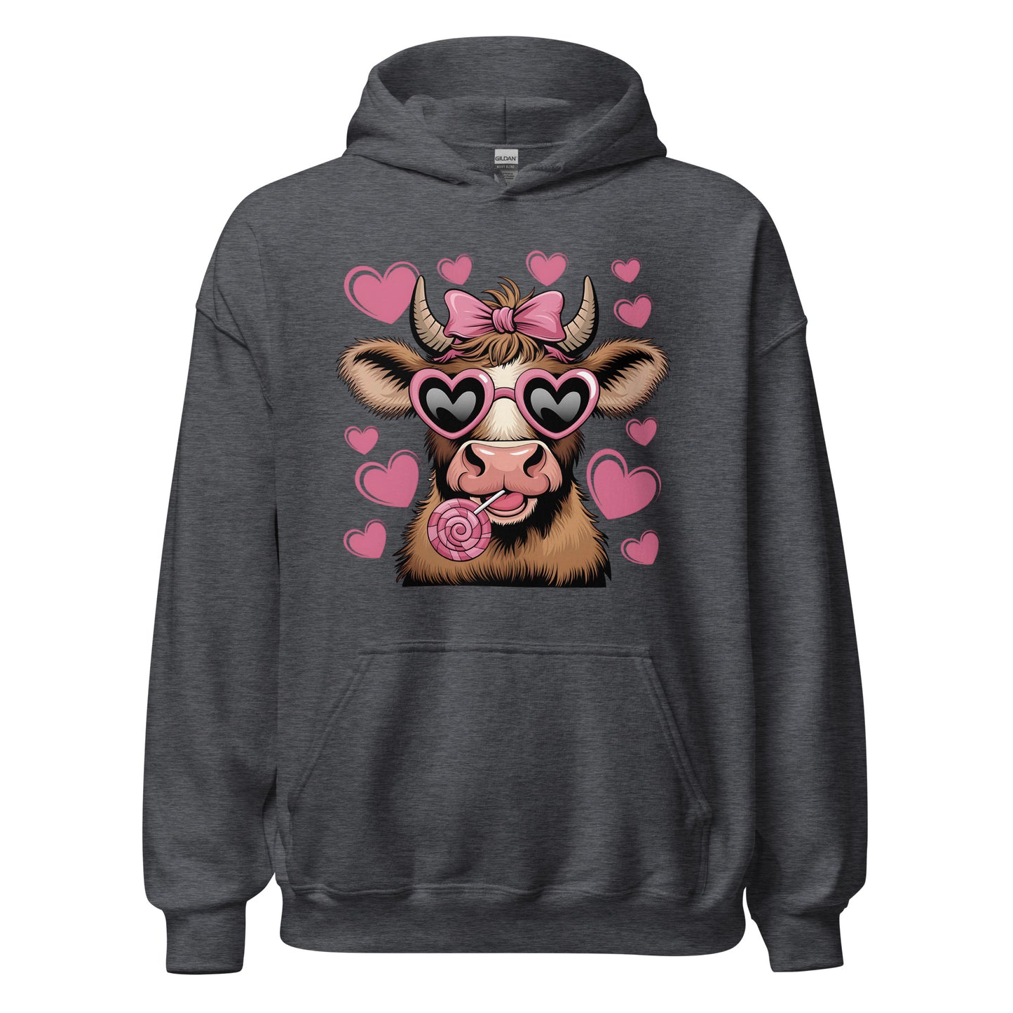 Love Highland Pink - Cozy Valentine’s Day Hoodie - Romantic Designs for 2025 - Occasion Nation Studio