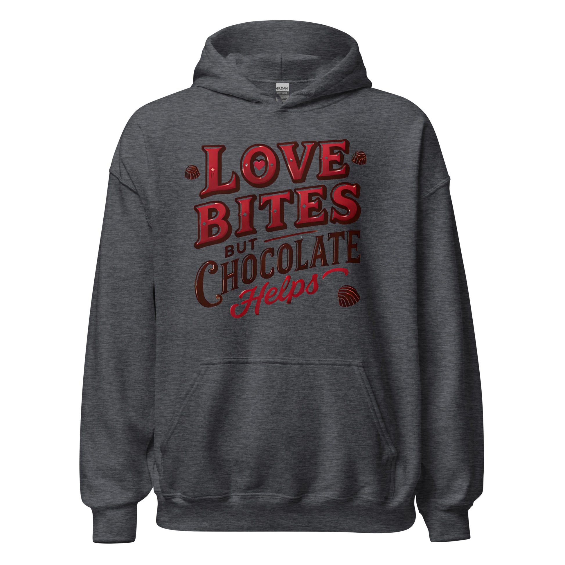 Love Bites but Chocolate helps - Valentine’s Day Hoodie – Celebrate Love in Style - Occasion Nation Studio