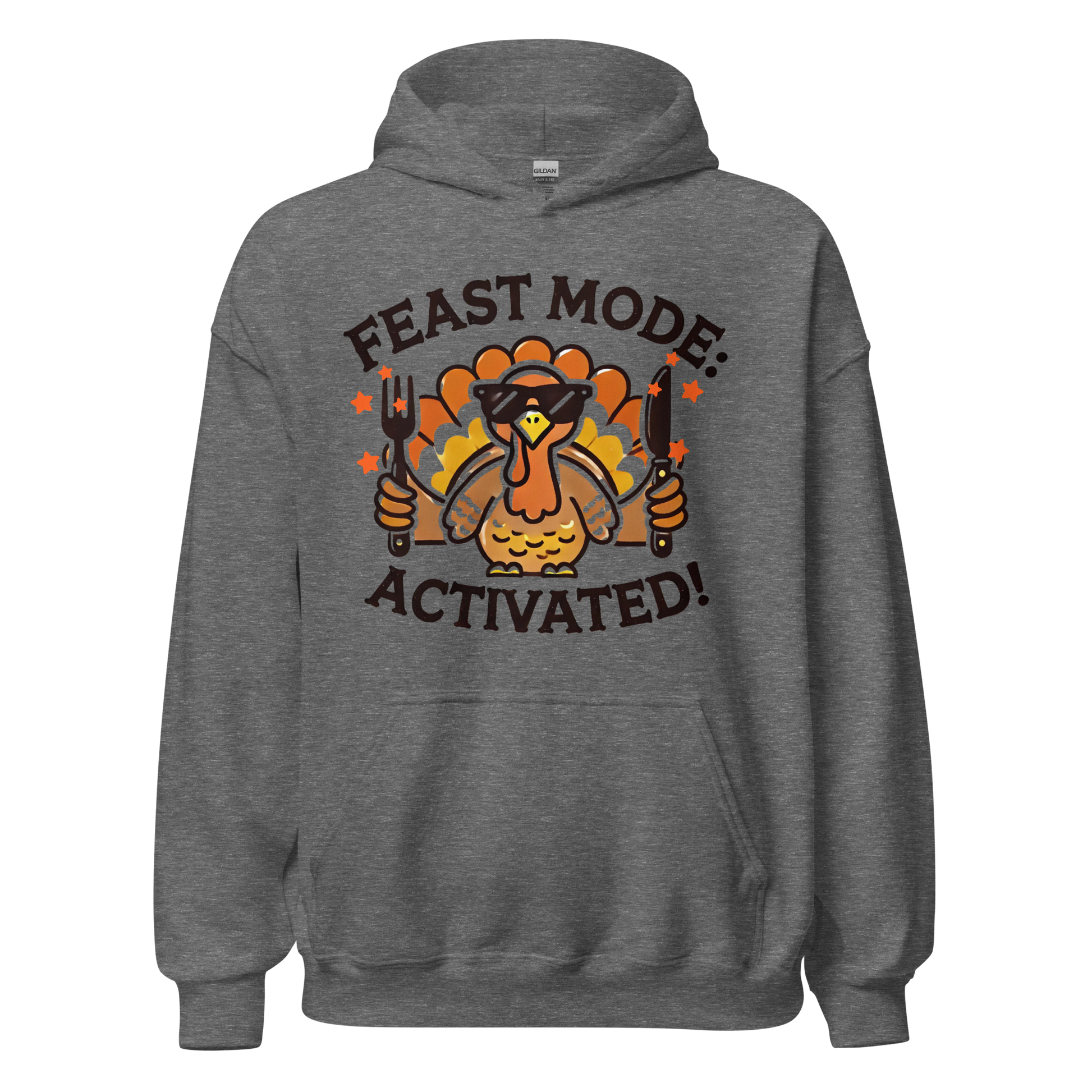 Graphite Heather - Thanksgiving Hoodie - Feast Mode: Activated!