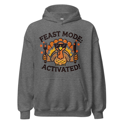 Graphite Heather - Thanksgiving Hoodie - Feast Mode: Activated!