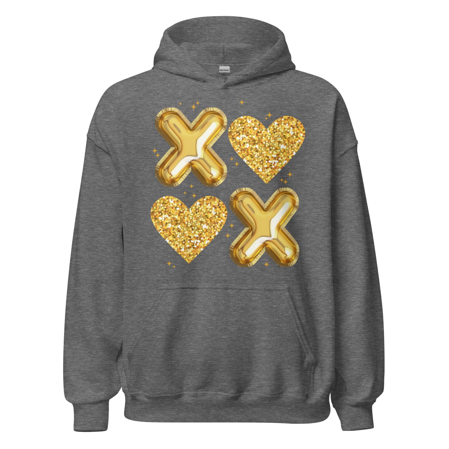 XOXO Gold - Cozy Valentine’s Day Hoodie – Romantic Designs for 2025 - Occasion Nation Studio