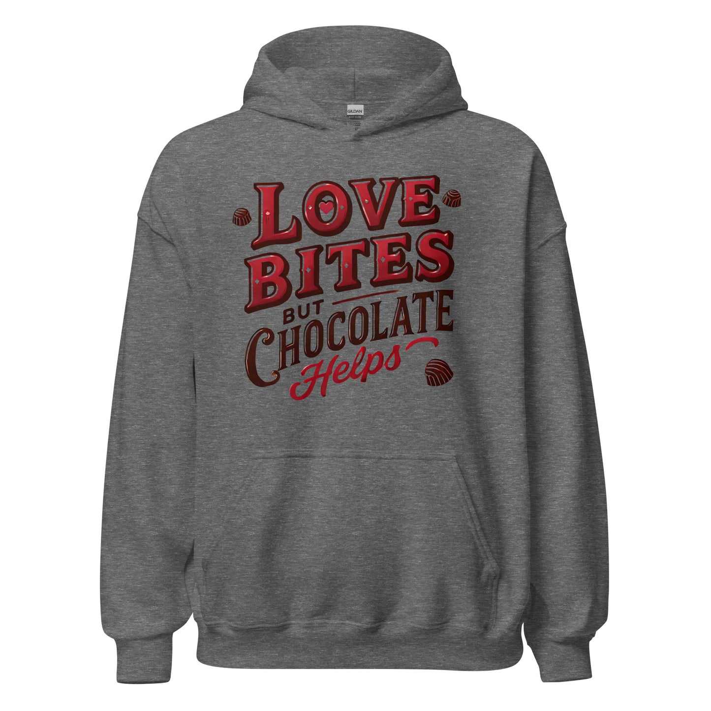 Love Bites but Chocolate helps - Valentine’s Day Hoodie – Celebrate Love in Style - Occasion Nation Studio