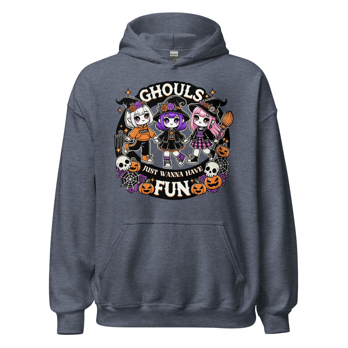 Unisex Halloween Printed Hoodie – "Ghouls Just Wanna Have Fun" – Fun Halloween Hoodie - Occasion Nation Studio