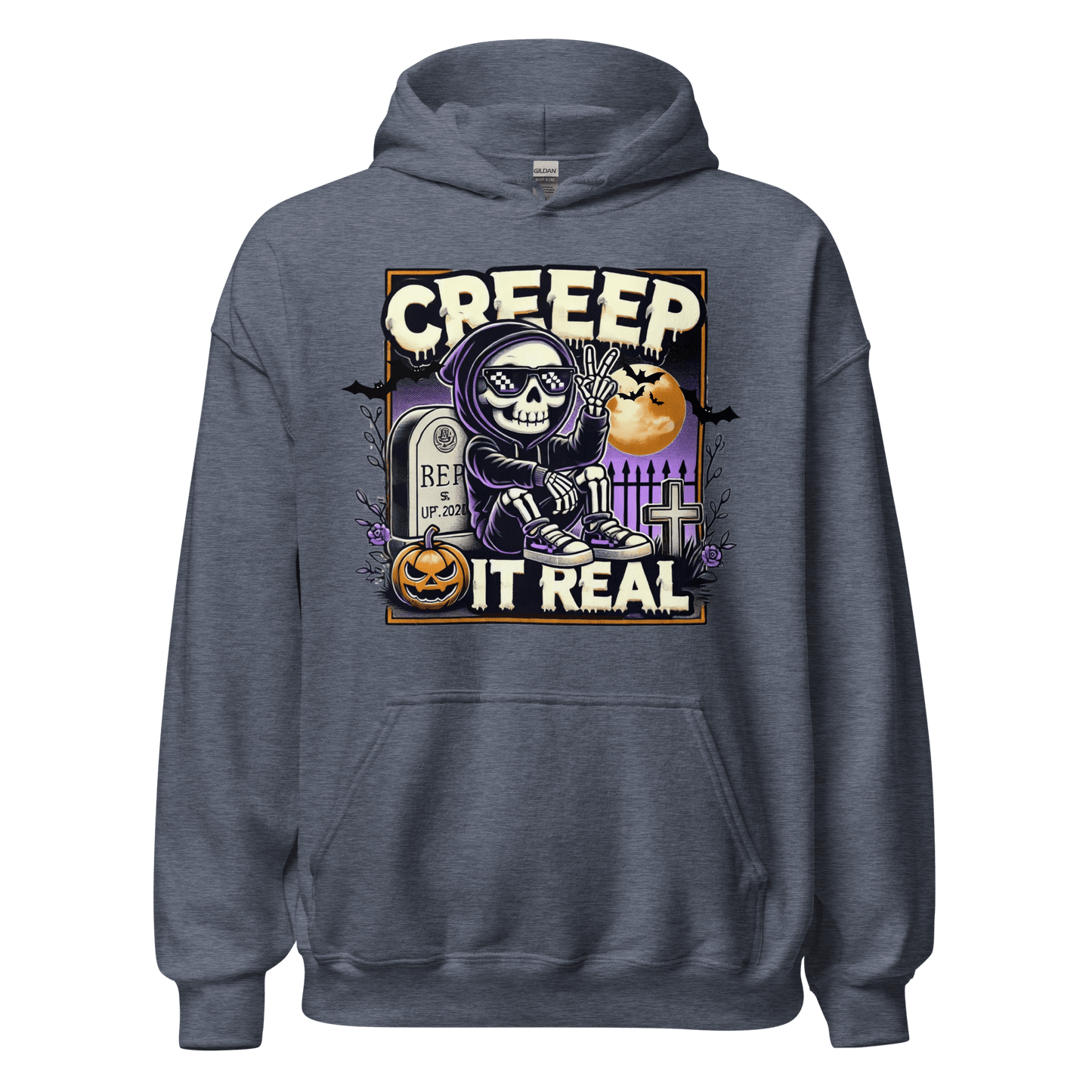 Unisex Halloween Printed Hoodie – "Creep It Real!" – Spooky Halloween Hoodie - Occasion Nation Studio