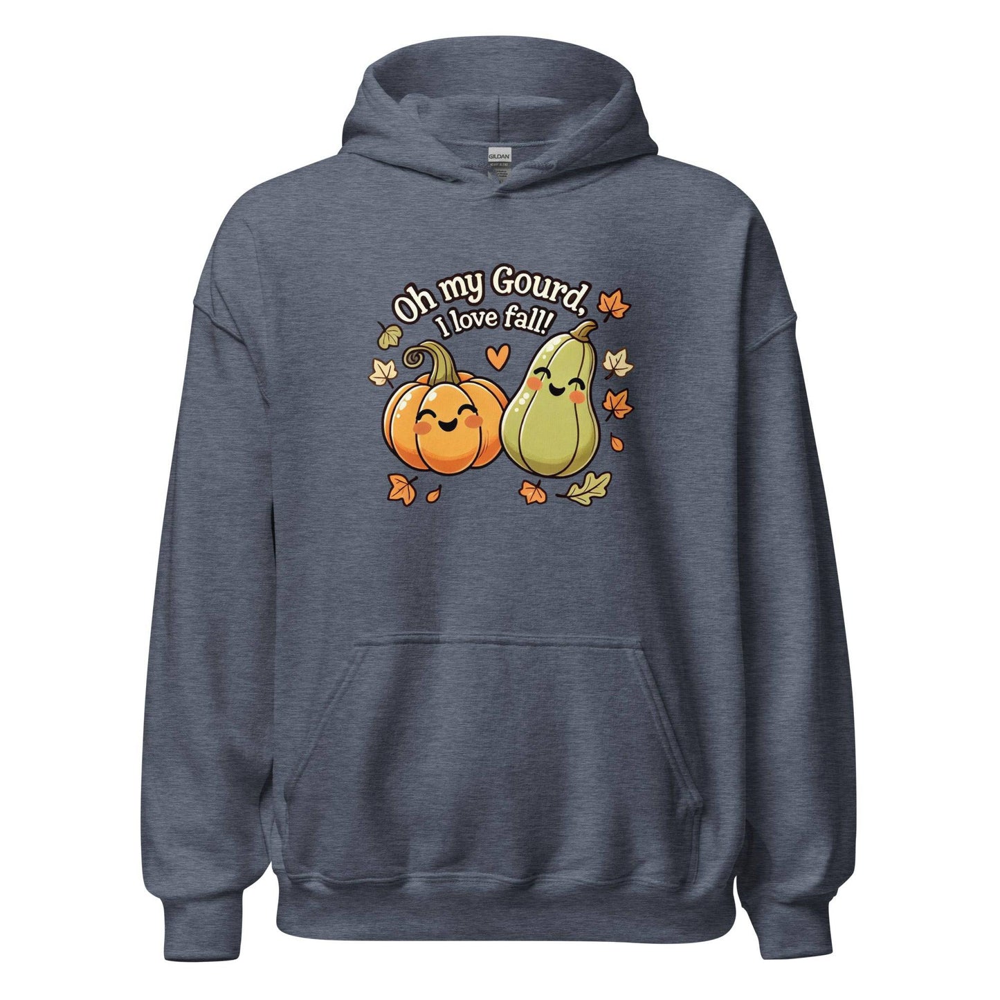 Unisex Fall Printed Hoodie – "Oh My Gourd, I Love Fall" – Cozy Fall Hoodie for Autumn Lovers - Occasion Nation Studio