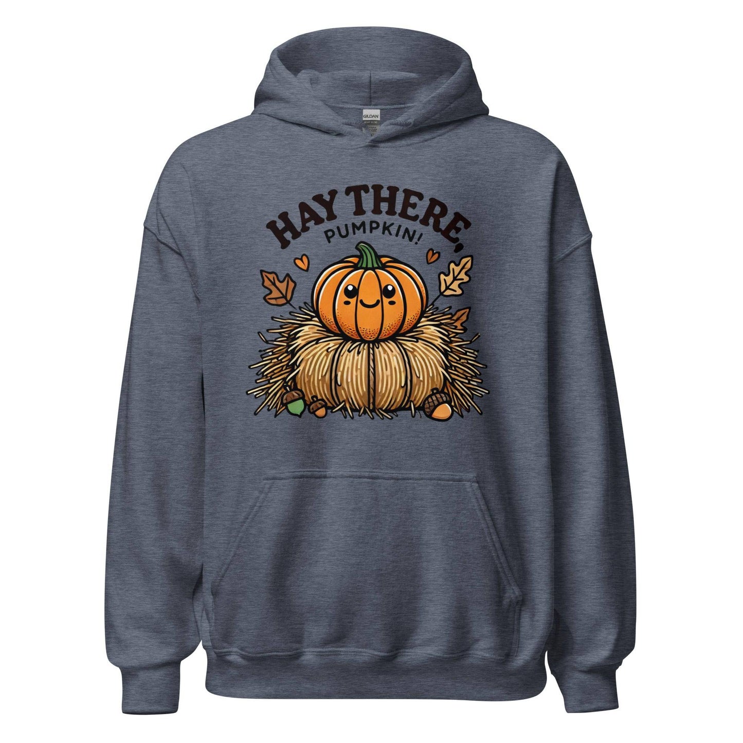 Unisex Fall Printed Hoodie – "Hay There, Pumpkin!" – Fun Fall Hoodie for Cozy Autumn Days - Occasion Nation Studio