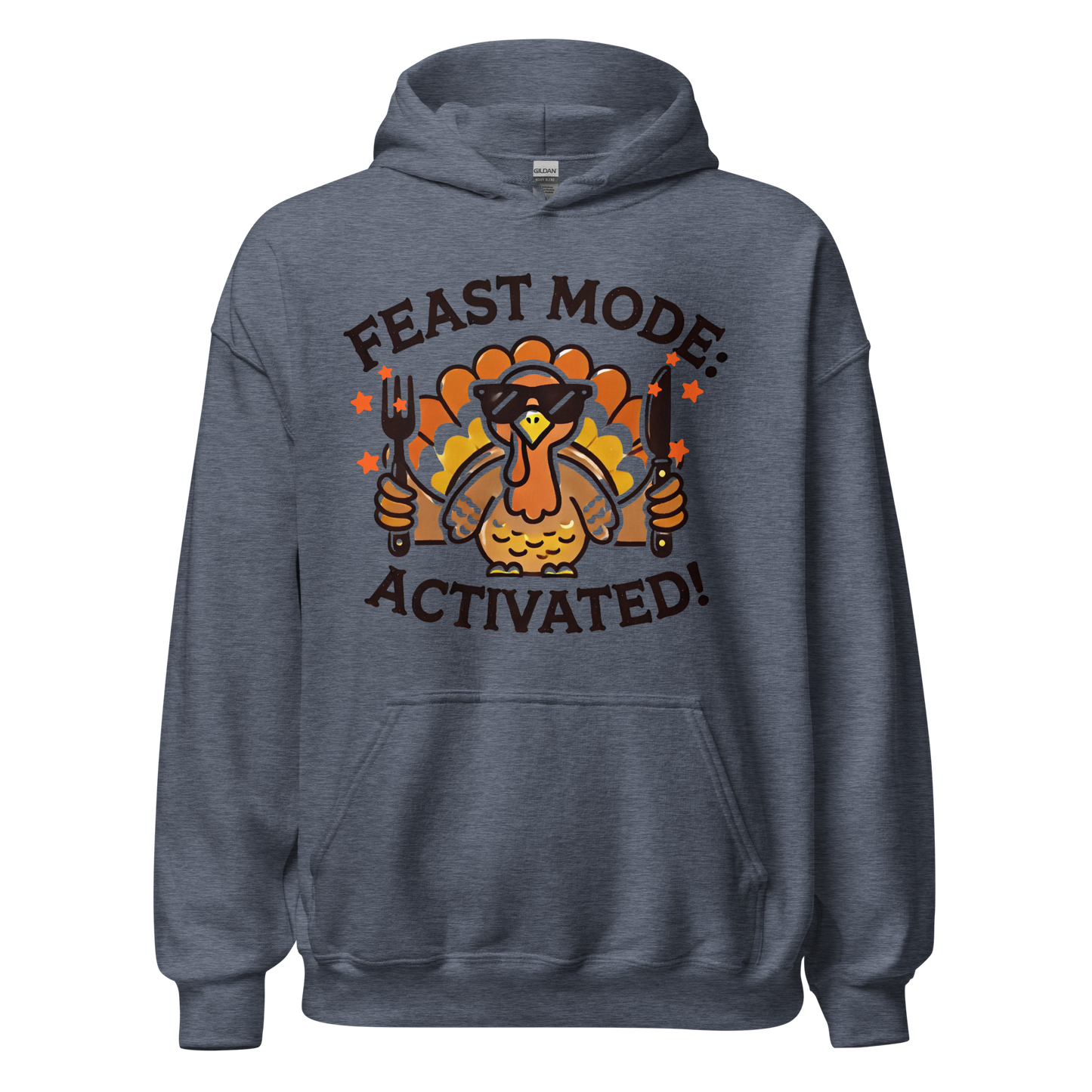 Heather Sport Navy - Thanksgiving Hoodie - Feast Mode: Activated!