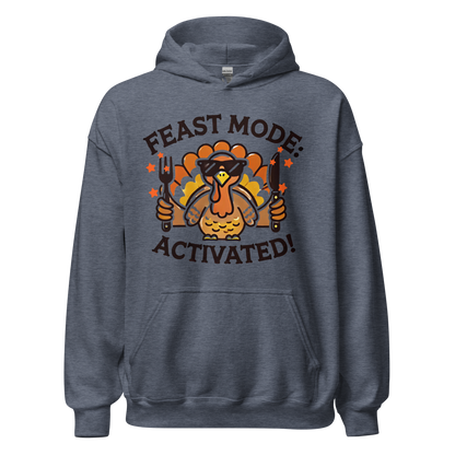 Heather Sport Navy - Thanksgiving Hoodie - Feast Mode: Activated!