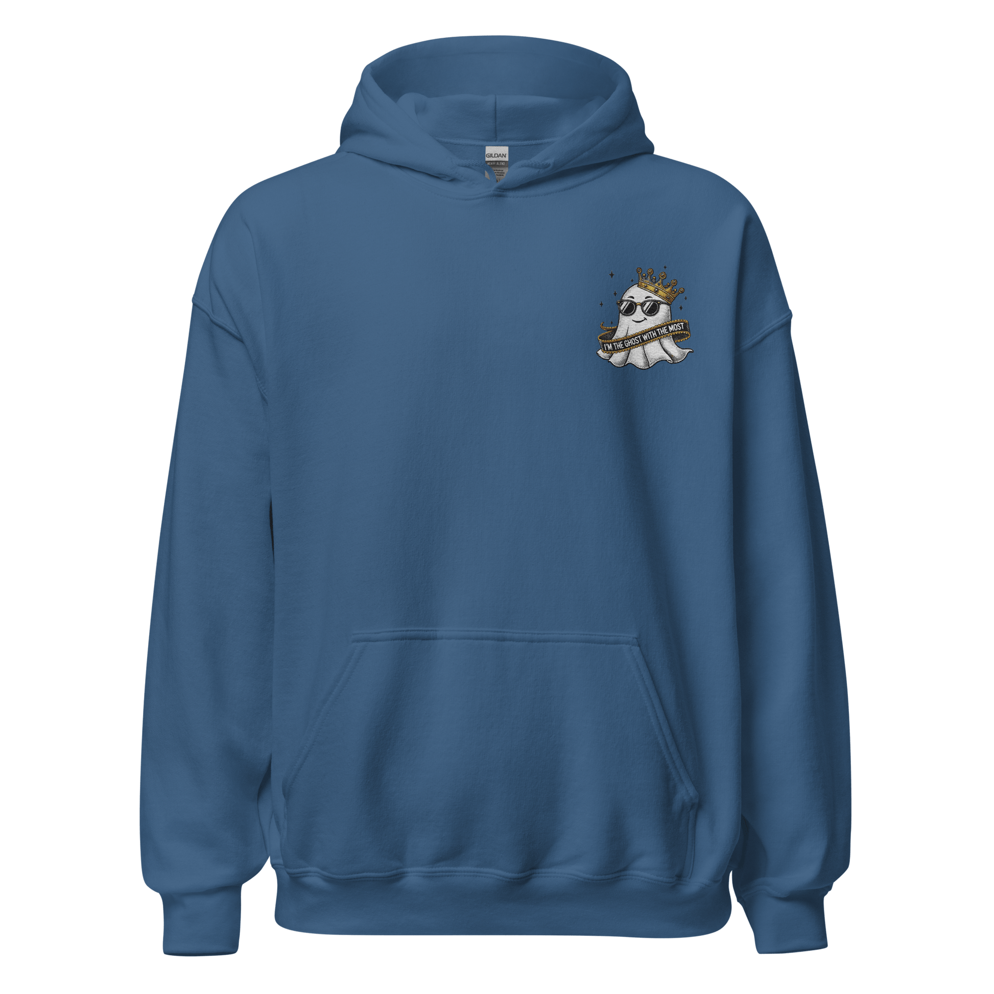 Unisex Halloween Embroidered Hoodie – "I'm The Ghost With The Most" – Spooky Halloween Hoodie - Occasion Nation Studio