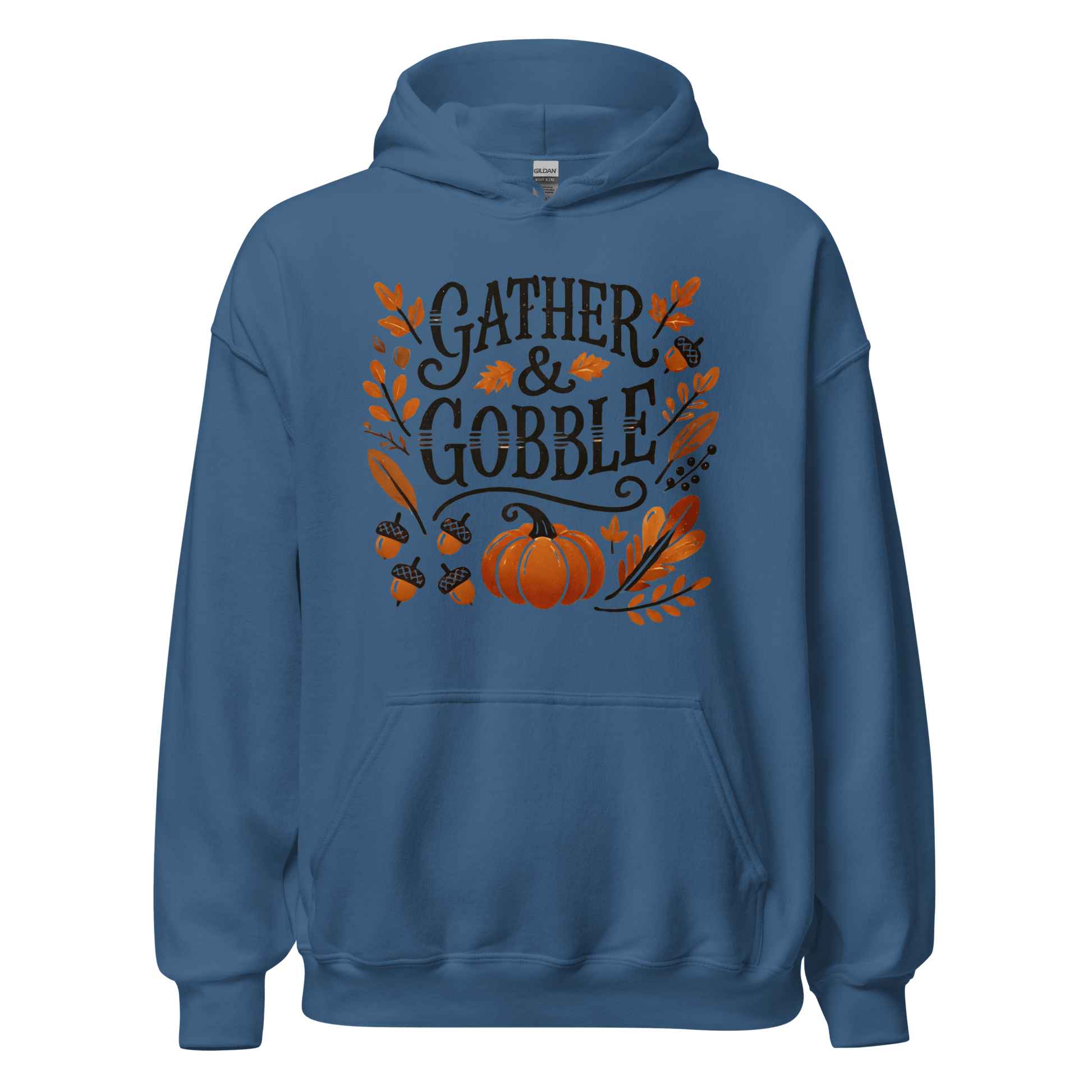 Indigo Blue - Thanksgiving Hoodie - Gather & Gobble