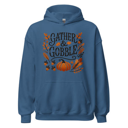 Indigo Blue - Thanksgiving Hoodie - Gather & Gobble