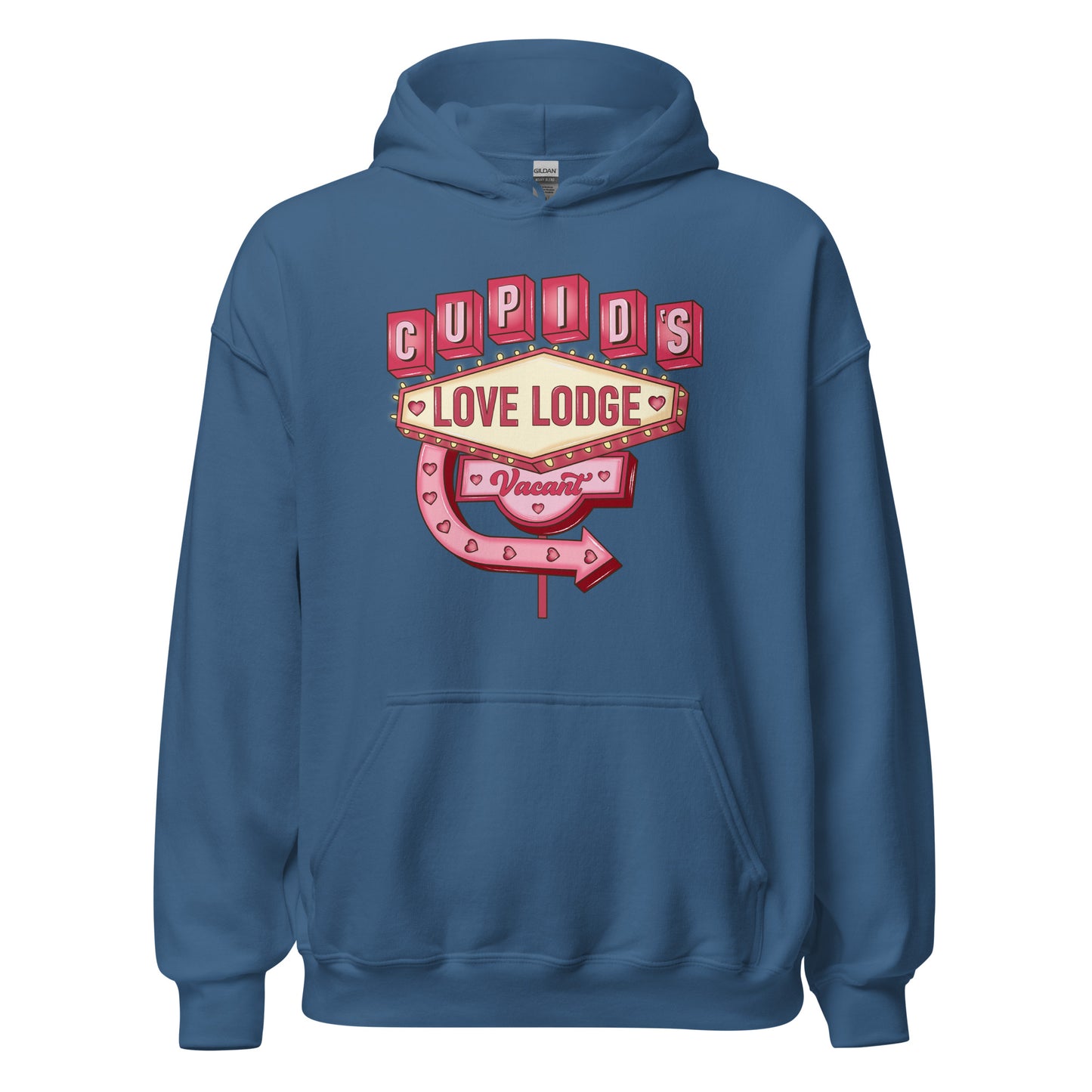 Cupid’s Love Lodge -  Cozy Valentine’s Day Hoodie - Romantic Designs for 2025 - Occasion Nation Studio