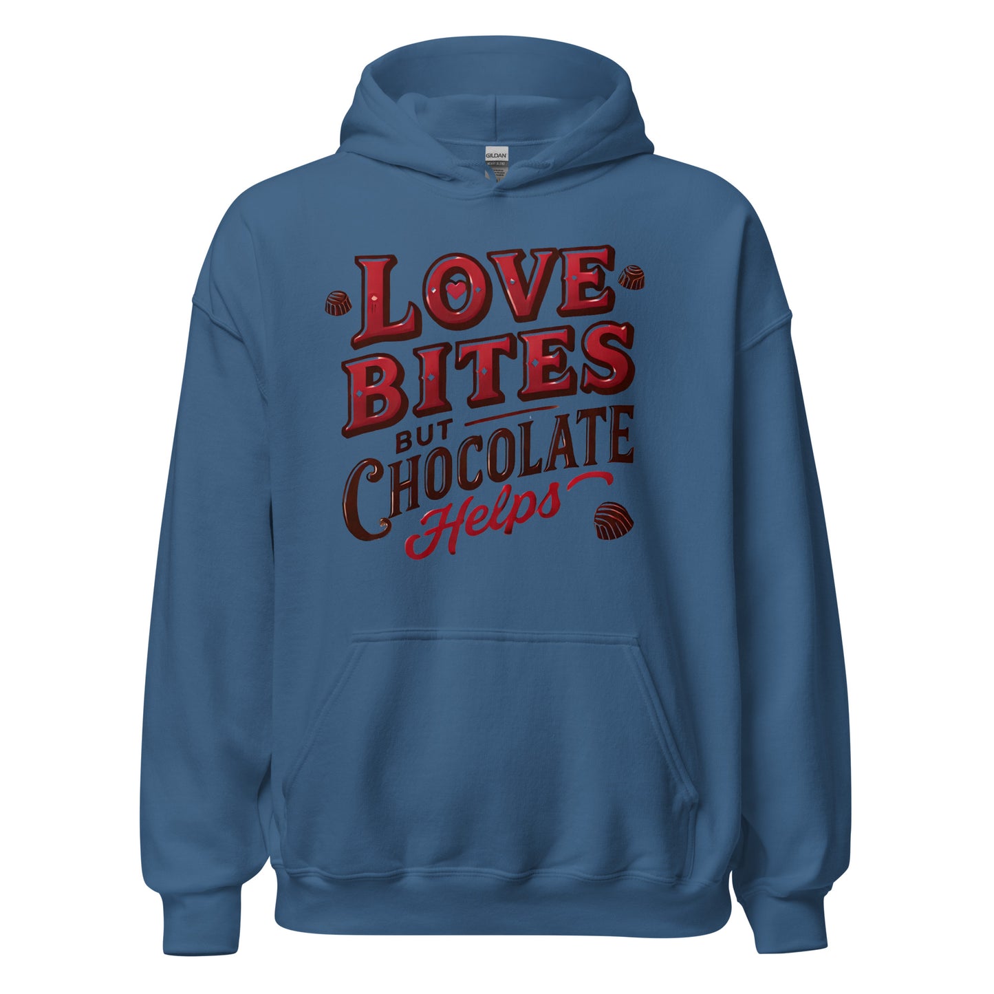 Love Bites but Chocolate helps - Valentine’s Day Hoodie – Celebrate Love in Style - Occasion Nation Studio