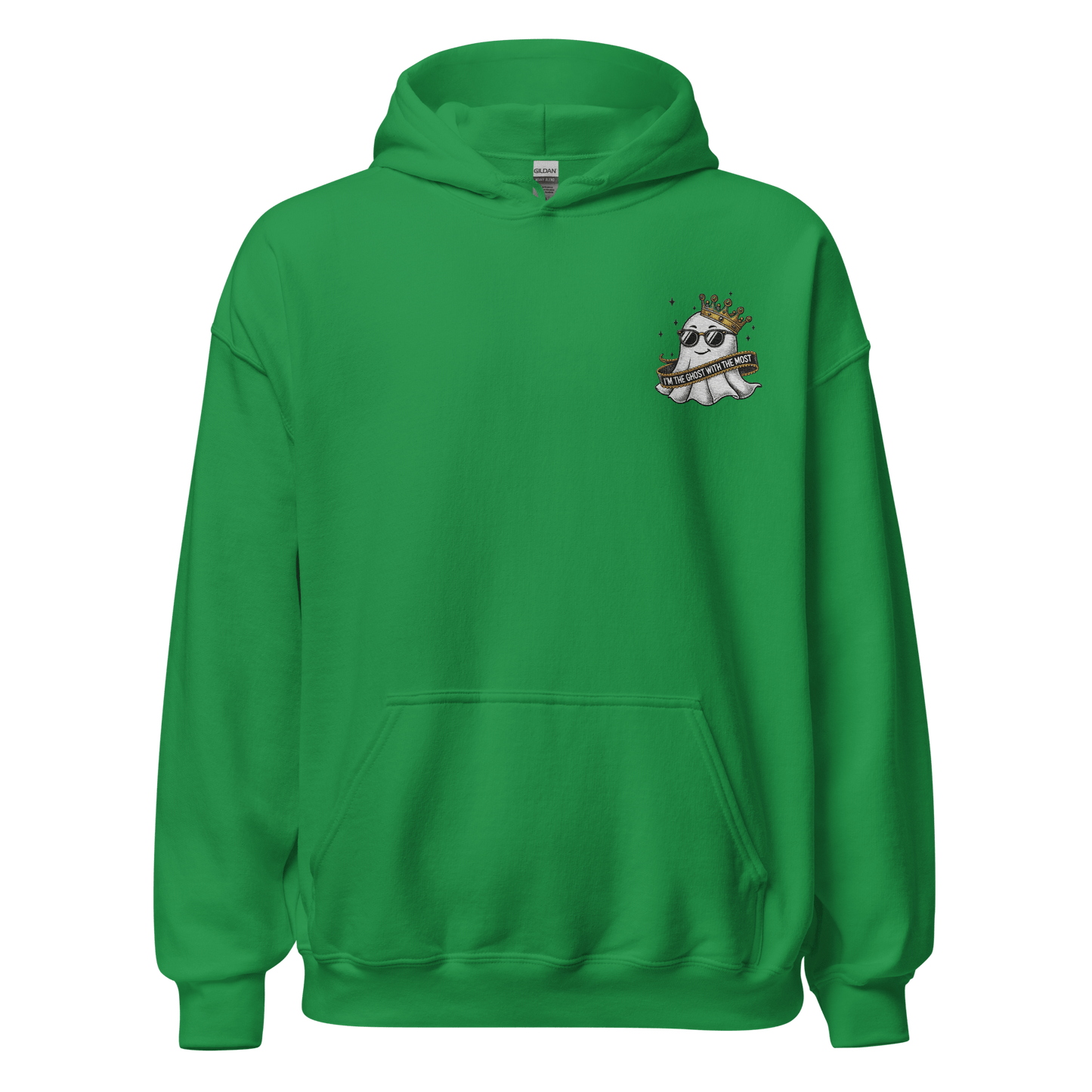 Unisex Halloween Embroidered Hoodie – "I'm The Ghost With The Most" – Spooky Halloween Hoodie - Occasion Nation Studio