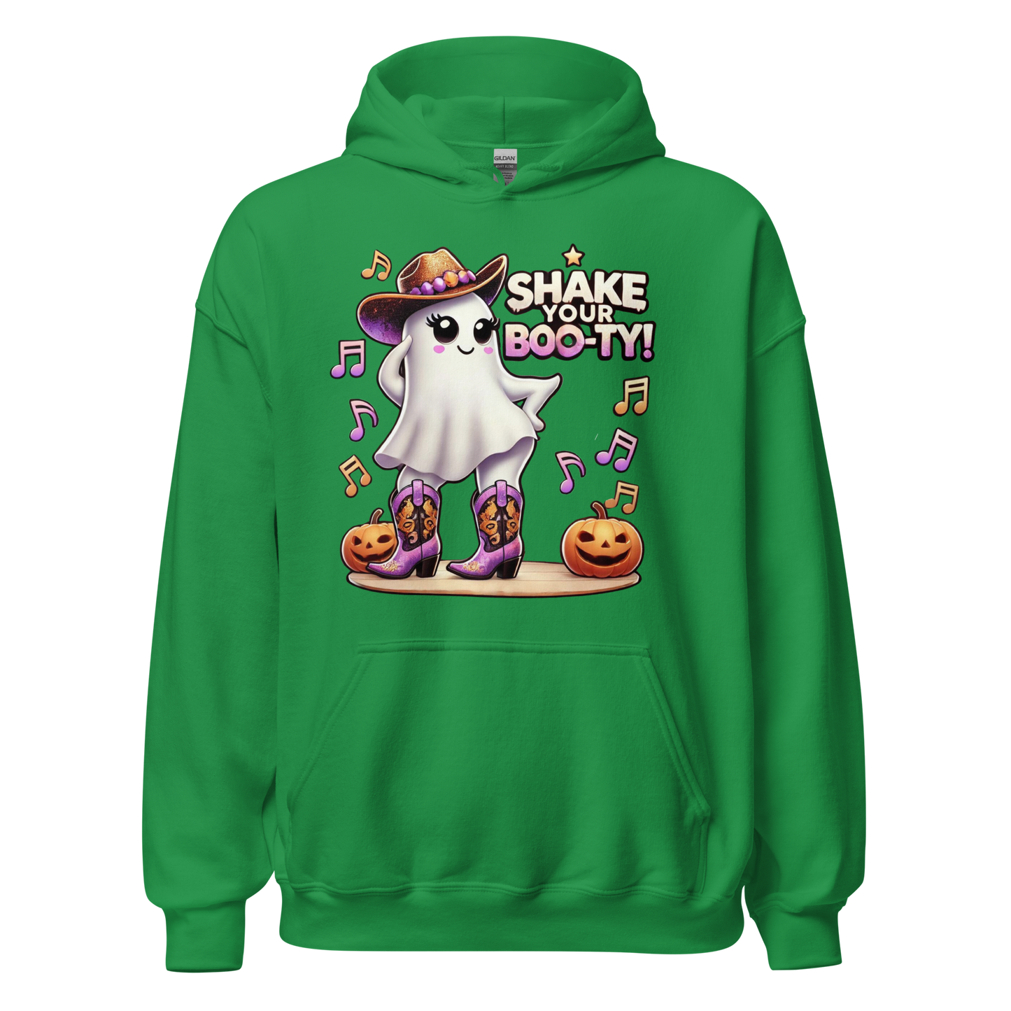 Unisex Halloween Printed Hoodie – "Shake Your Boo-Ty!" – Fun Ghost Halloween Hoodie - Occasion Nation Studio