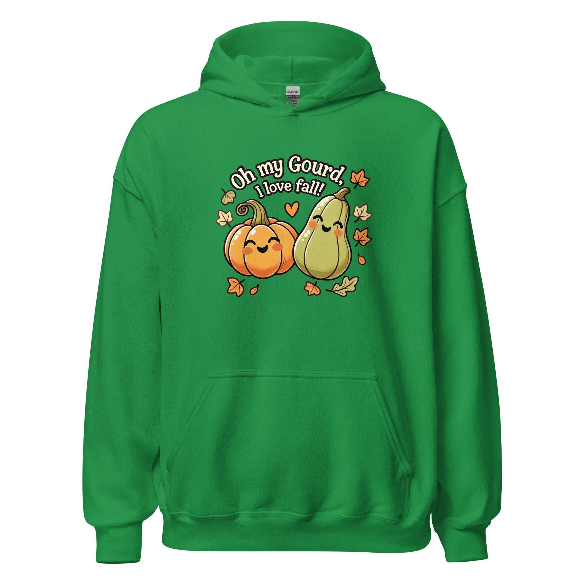 Unisex Fall Printed Hoodie – "Oh My Gourd, I Love Fall" – Cozy Fall Hoodie for Autumn Lovers - Occasion Nation Studio