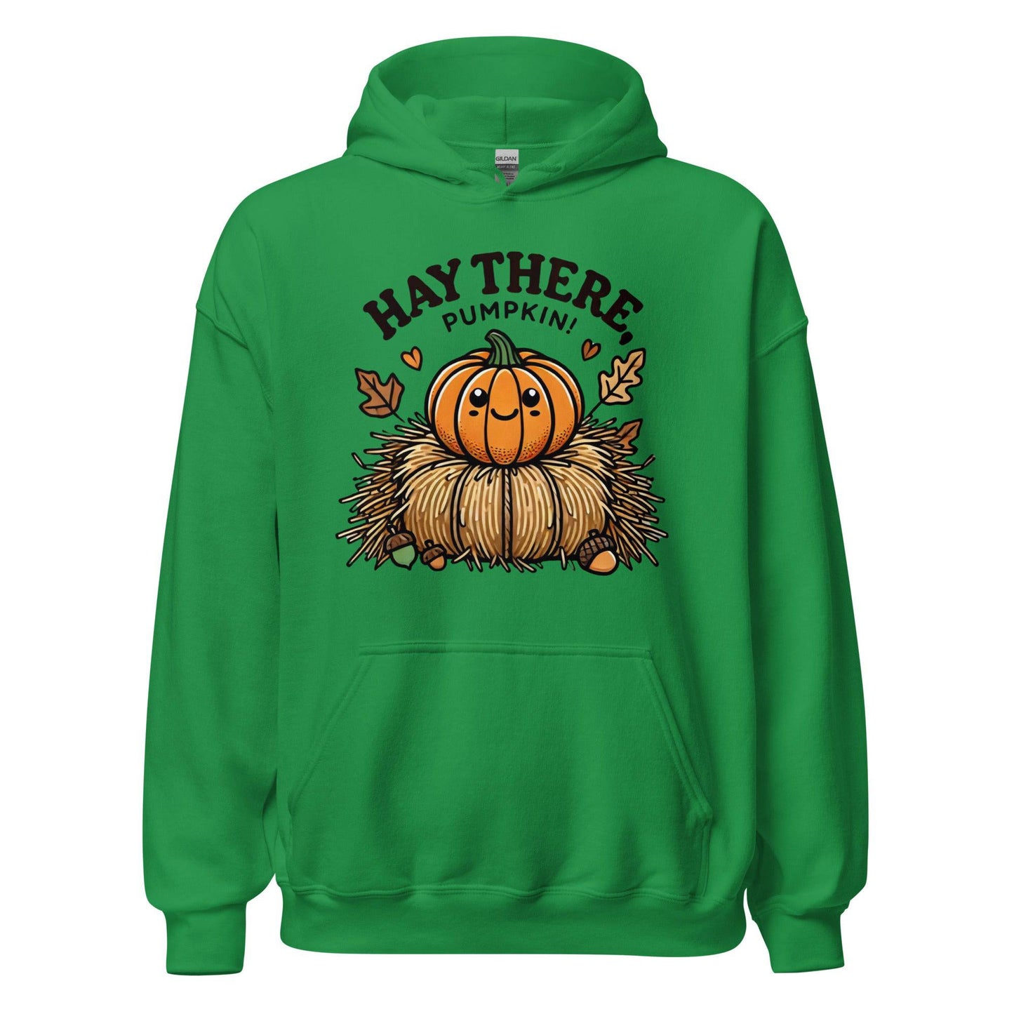 Unisex Fall Printed Hoodie – "Hay There, Pumpkin!" – Fun Fall Hoodie for Cozy Autumn Days - Occasion Nation Studio