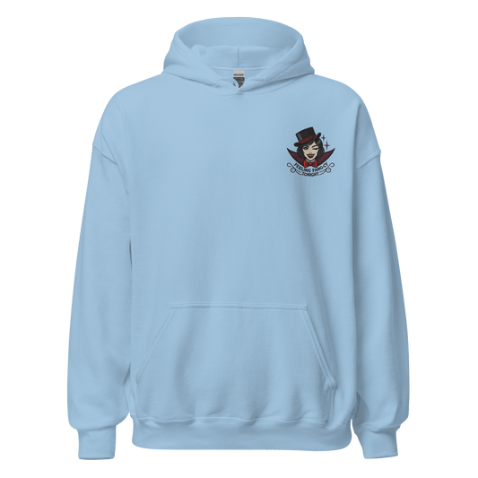 Unisex Halloween Embroidered Hoodie – "Feeling Fang-cy Tonight!" – Vampire Halloween Hoodie - Occasion Nation Studio