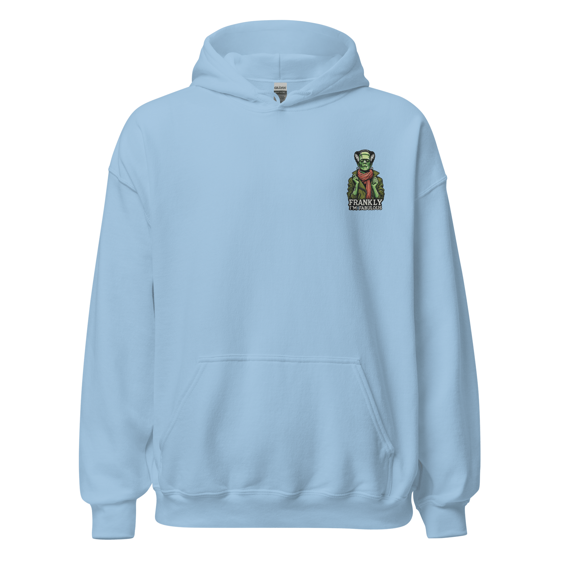 Unisex, Halloween Embroidered Hoodie – "Frankly, I'm Fabulous!" – Frankenstein Halloween Hoodie - Occasion Nation Studio