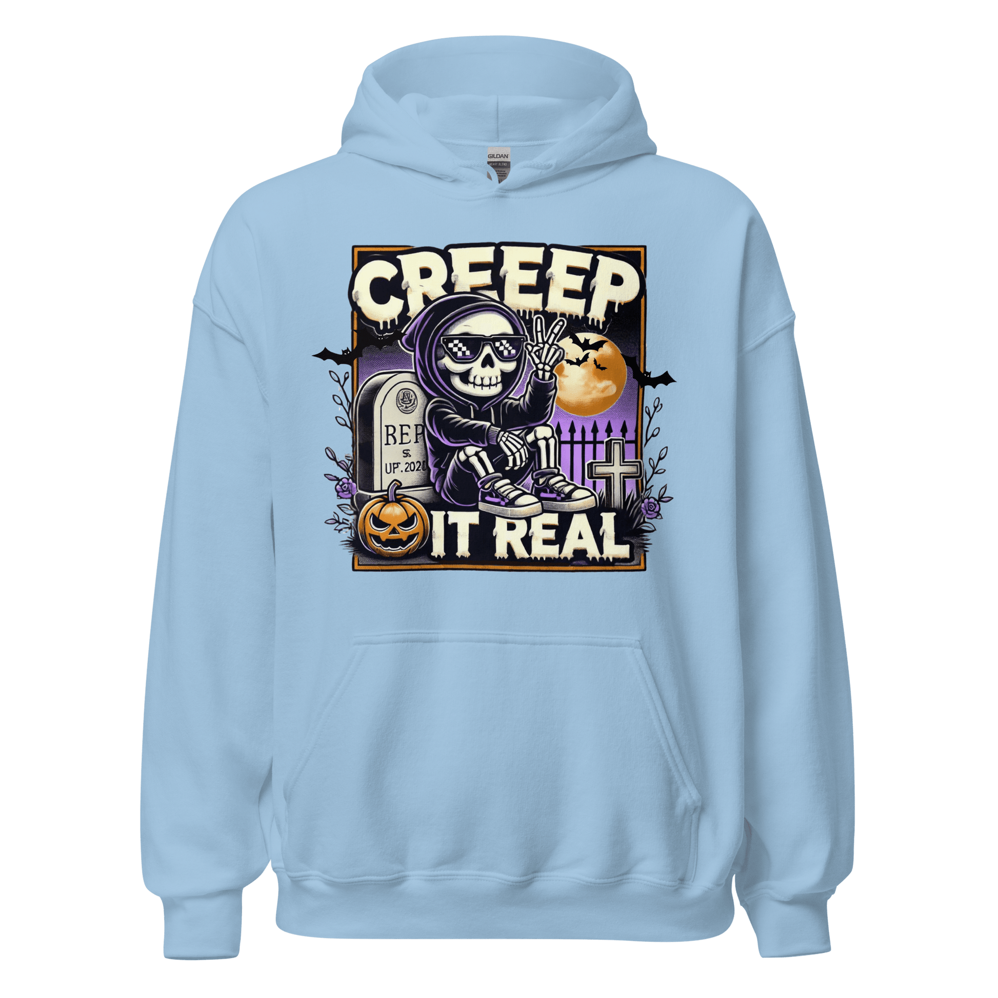 Unisex Halloween Printed Hoodie – "Creep It Real!" – Spooky Halloween Hoodie - Occasion Nation Studio