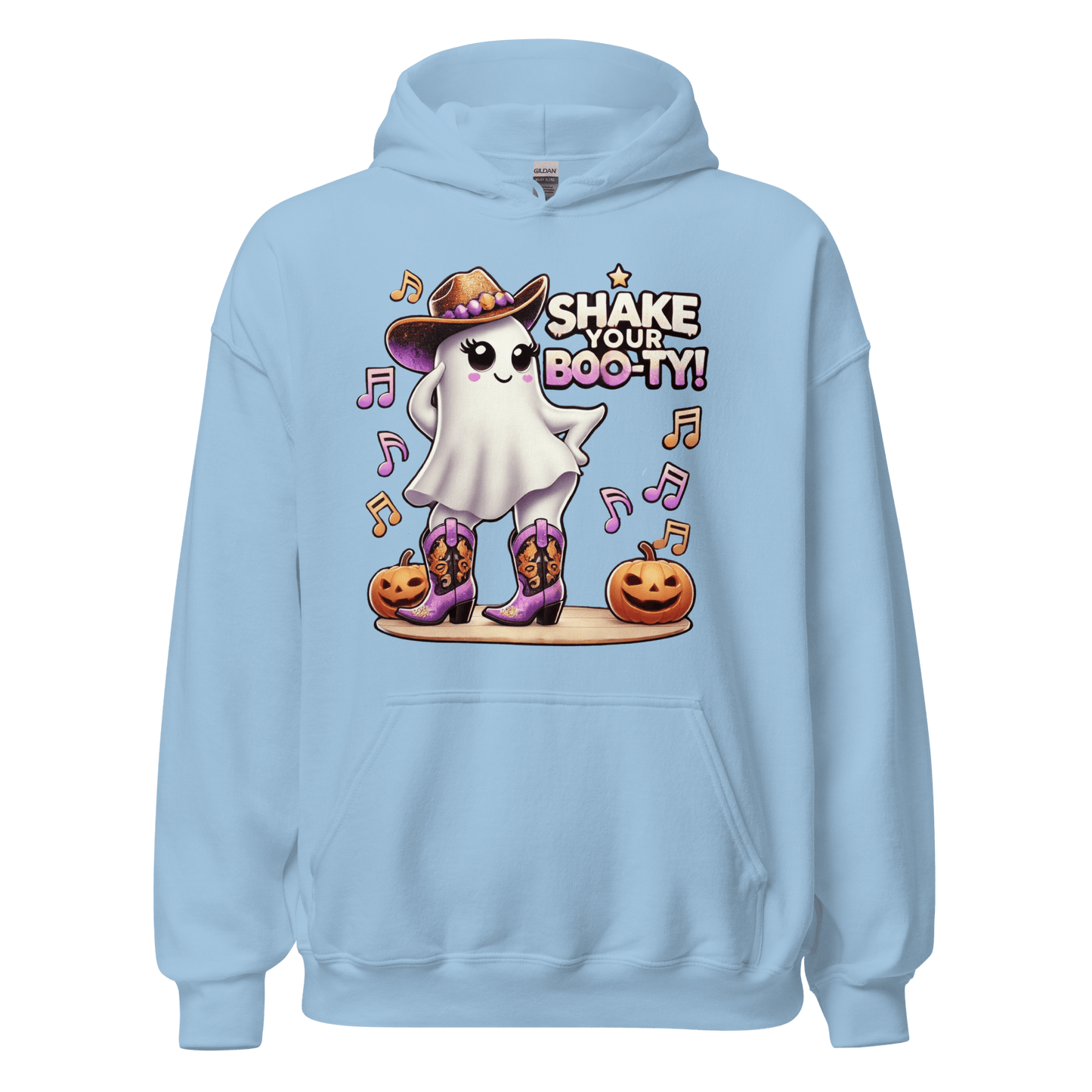 Unisex Halloween Printed Hoodie – "Shake Your Boo-Ty!" – Fun Ghost Halloween Hoodie - Occasion Nation Studio