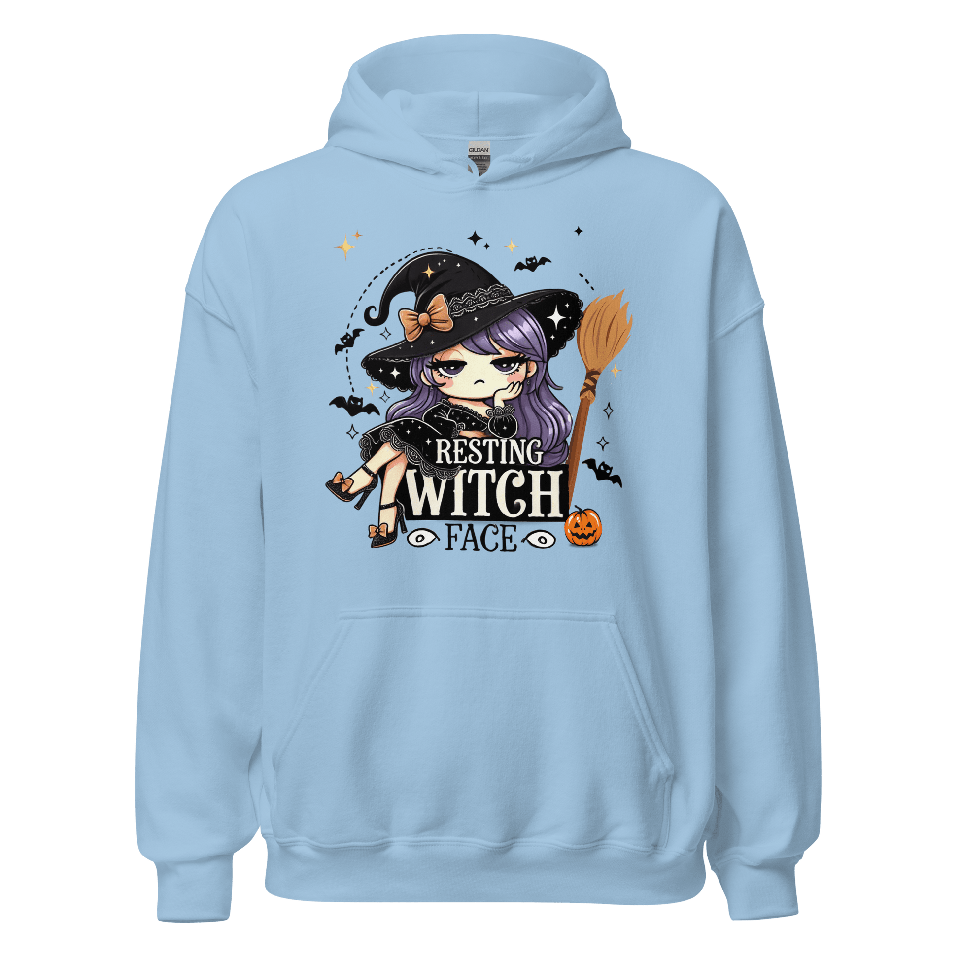 Unisex Halloween Printed Hoodie – "Resting Witch Face" – Fun Witch Halloween Hoodie - Occasion Nation Studio