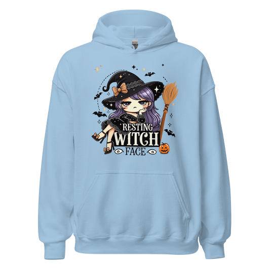 Unisex Halloween Printed Hoodie – "Resting Witch Face" – Fun Witch Halloween Hoodie - Occasion Nation Studio