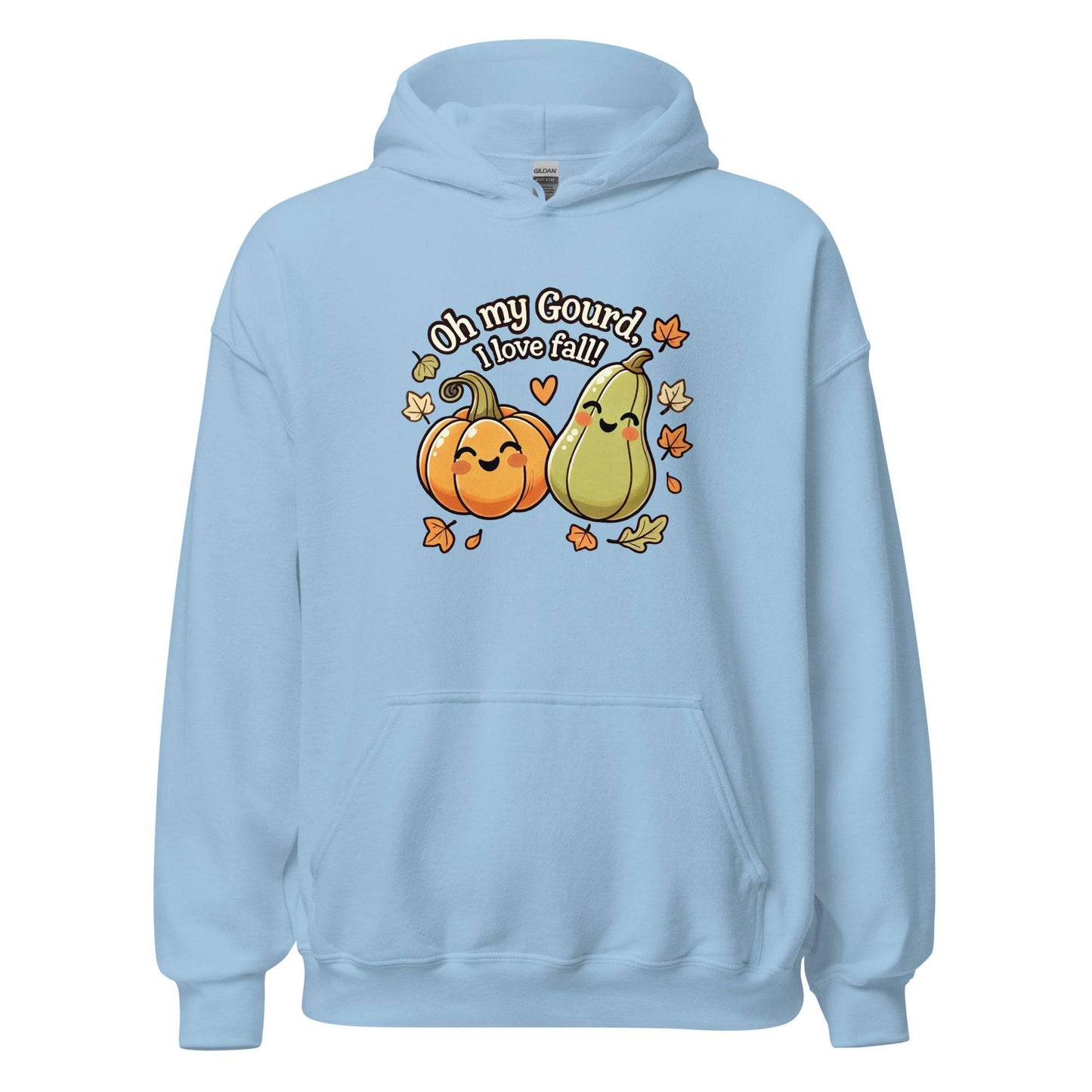 Unisex Fall Printed Hoodie – "Oh My Gourd, I Love Fall" – Cozy Fall Hoodie for Autumn Lovers - Occasion Nation Studio