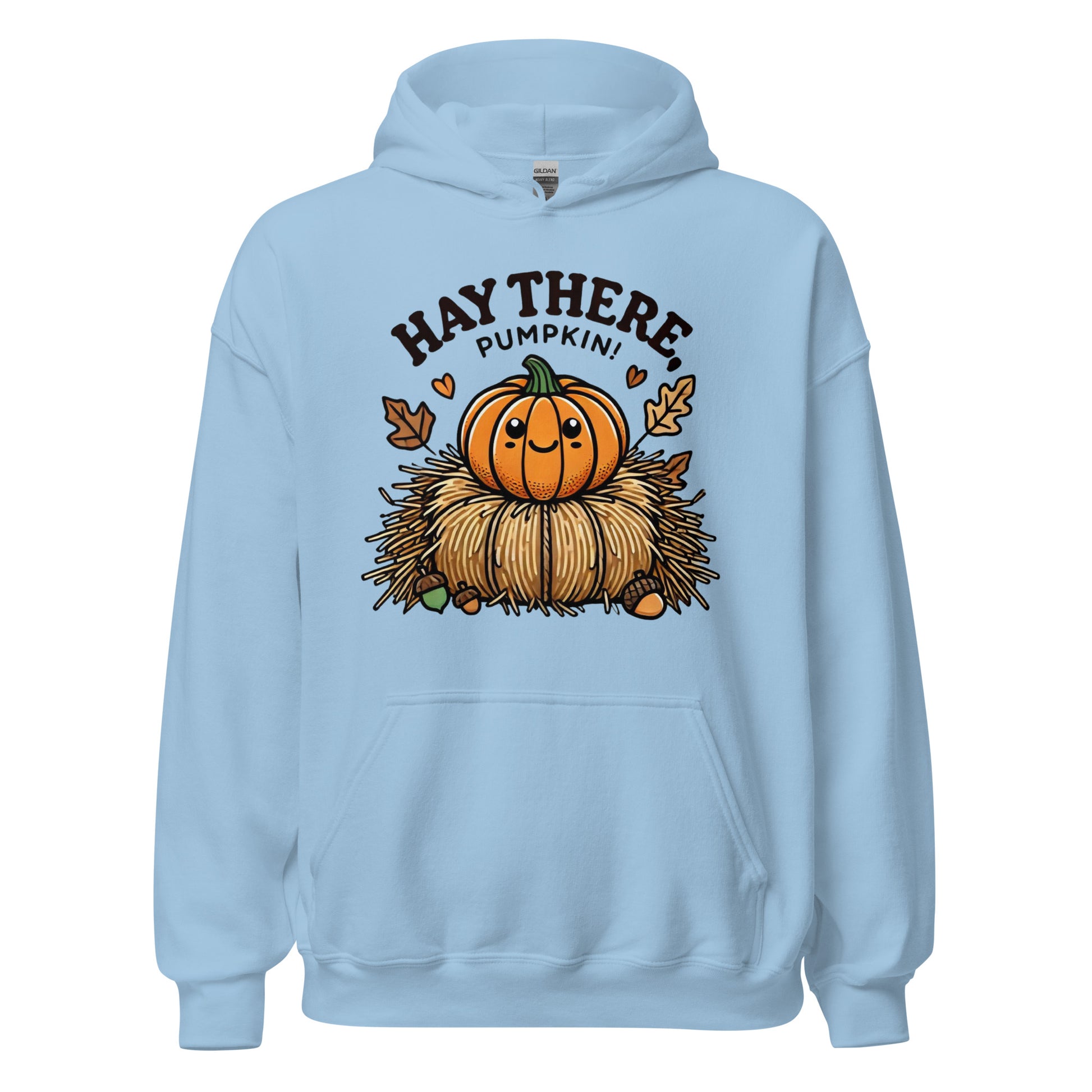 Unisex Fall Printed Hoodie – "Hay There, Pumpkin!" – Fun Fall Hoodie for Cozy Autumn Days - Occasion Nation Studio