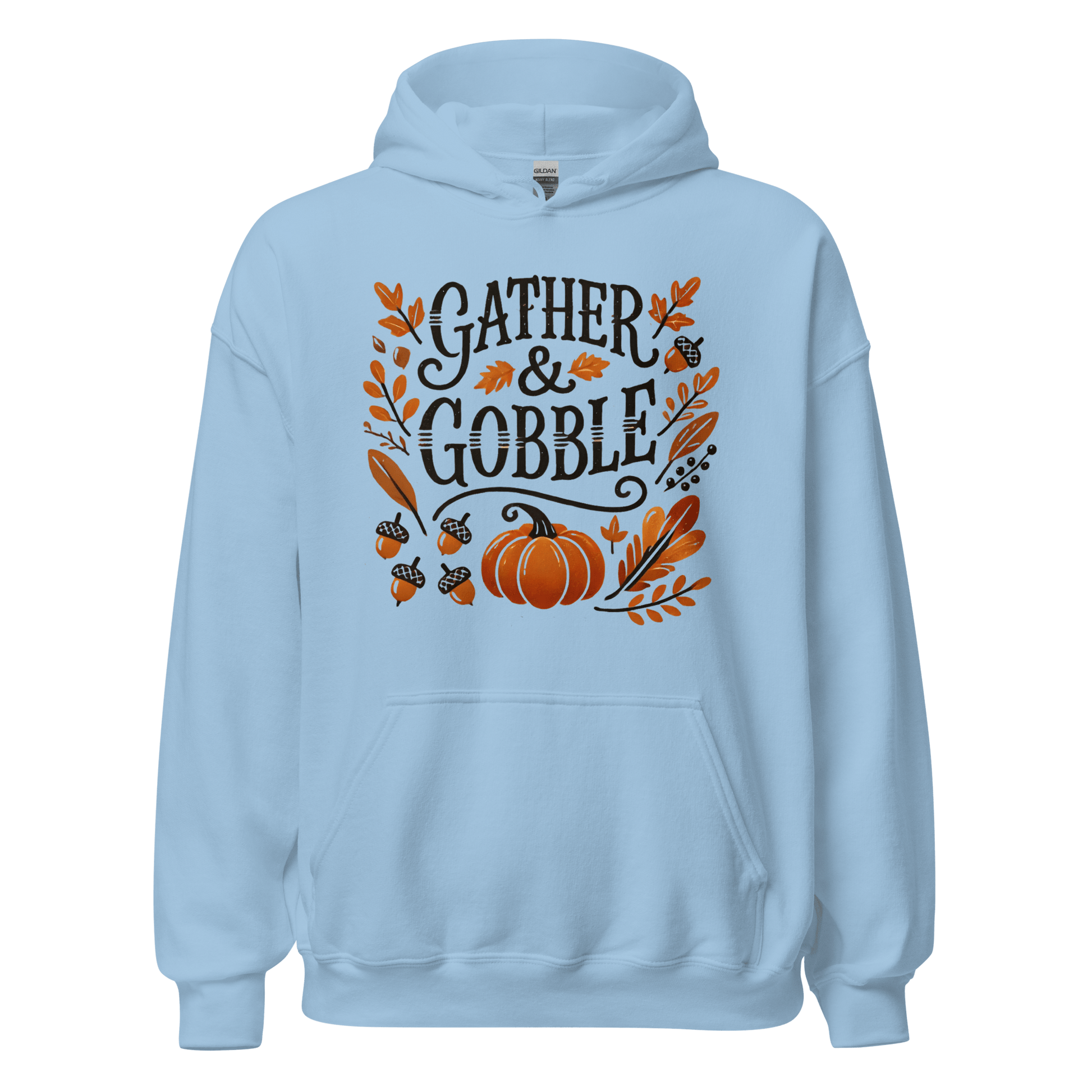 Light Blue - Thanksgiving Hoodie - Gather & Gobble