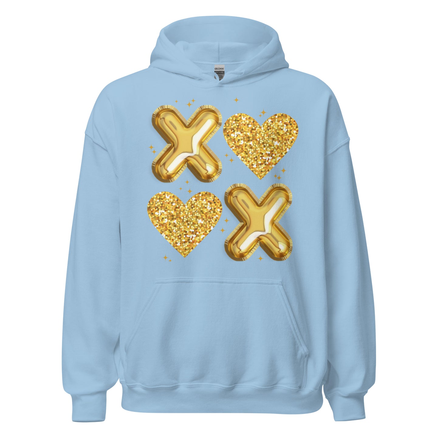 XOXO Gold - Cozy Valentine’s Day Hoodie – Romantic Designs for 2025 - Occasion Nation Studio