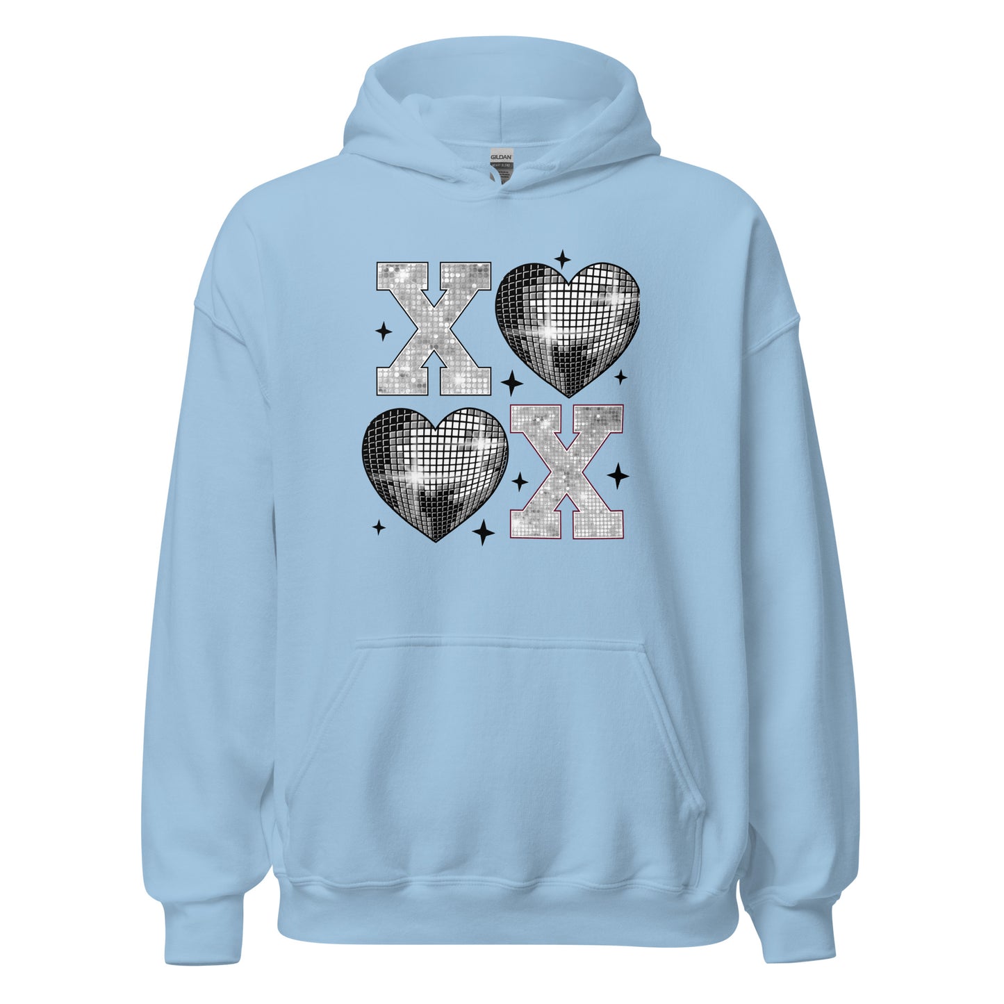 XOXO Silver - Cozy Valentine’s Day Hoodie – Romantic Designs for 2025 - Occasion Nation Studio