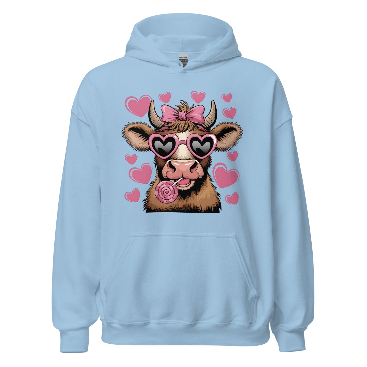 Love Highland Pink - Cozy Valentine’s Day Hoodie - Romantic Designs for 2025 - Occasion Nation Studio